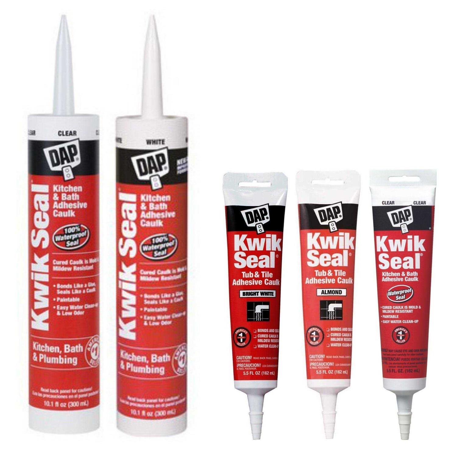 Dap Kwik Seal 18001 Adhesive Caulk White - Inhomebuy