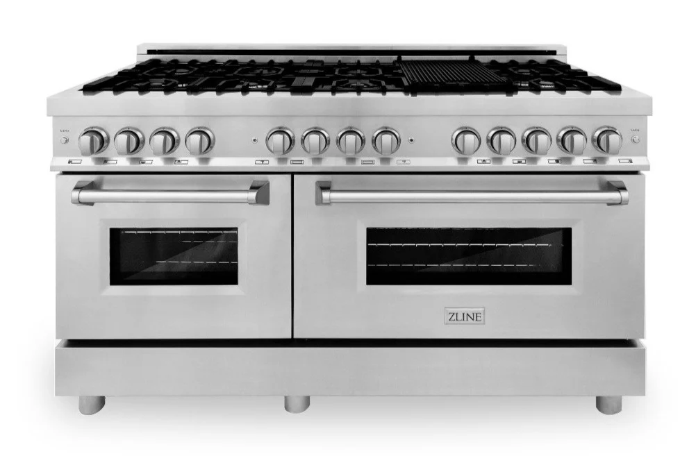 ZLINE 60 in. Professional Gas Burner and 7.4 cu. ft. Electric Oven in Stainless Steel, RA60 - Inhomebuy