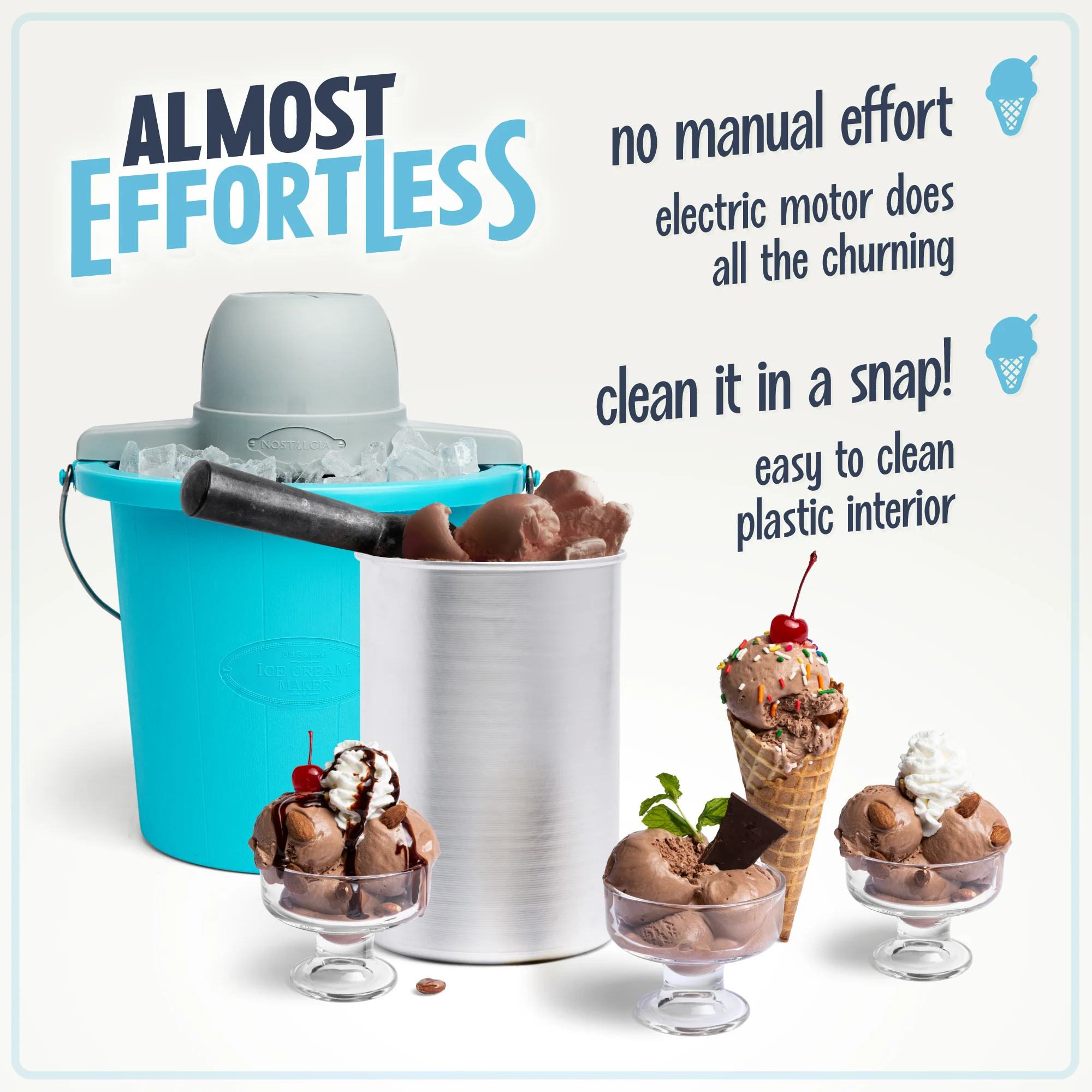 4-Quart Electric Ice Cream Maker with Easy-Carry Handle - Inhomebuy