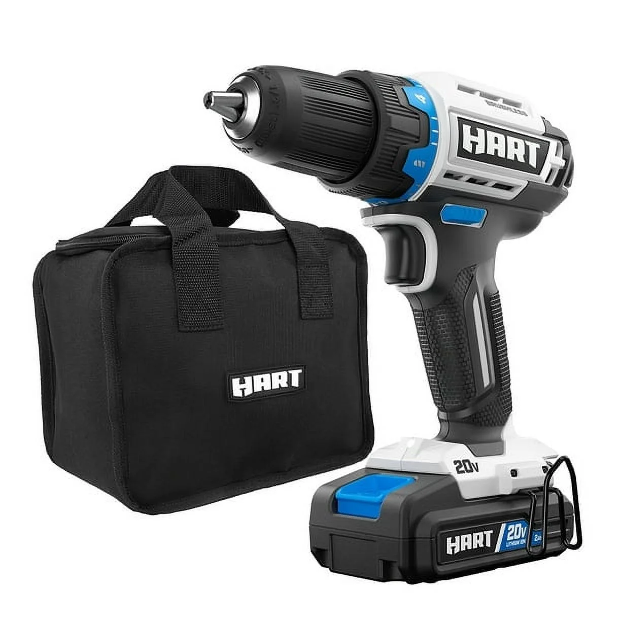 (Restored) HART 20-Volt Cordless Brushless 1/2-inch Drill/Driver Kit and 10-inch Storage Bag (1) 2Ah Lithium-Ion Battery (Refurbished) - Inhomebuy