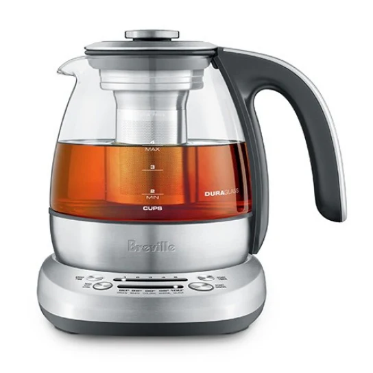Breville The SMART TEA INFUSER Compact Kettle: 1.0L, brushed s/s & glass body | BTM500CLR - Inhomebuy