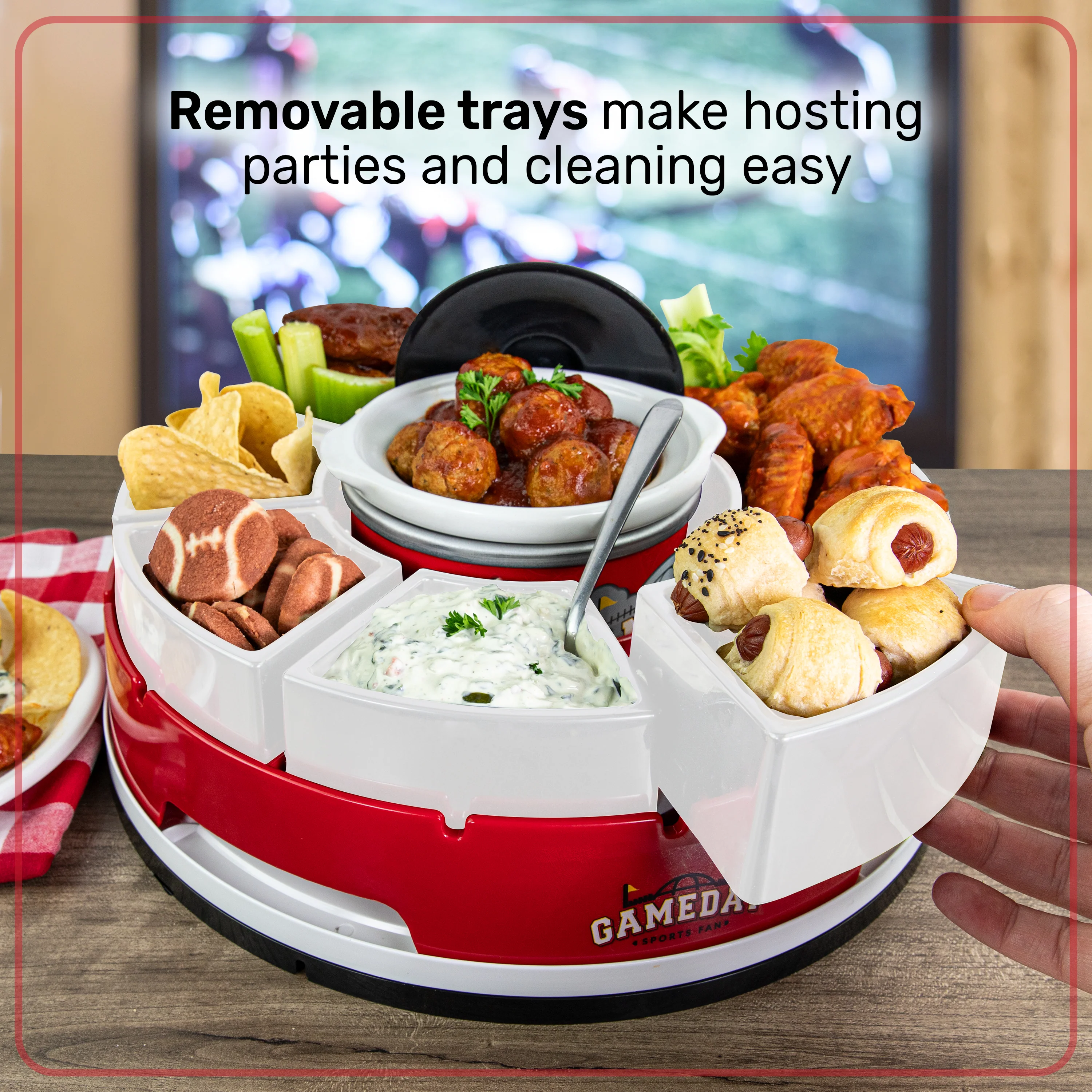 Game Day Lazy Susan Appetizer Server - Inhomebuy