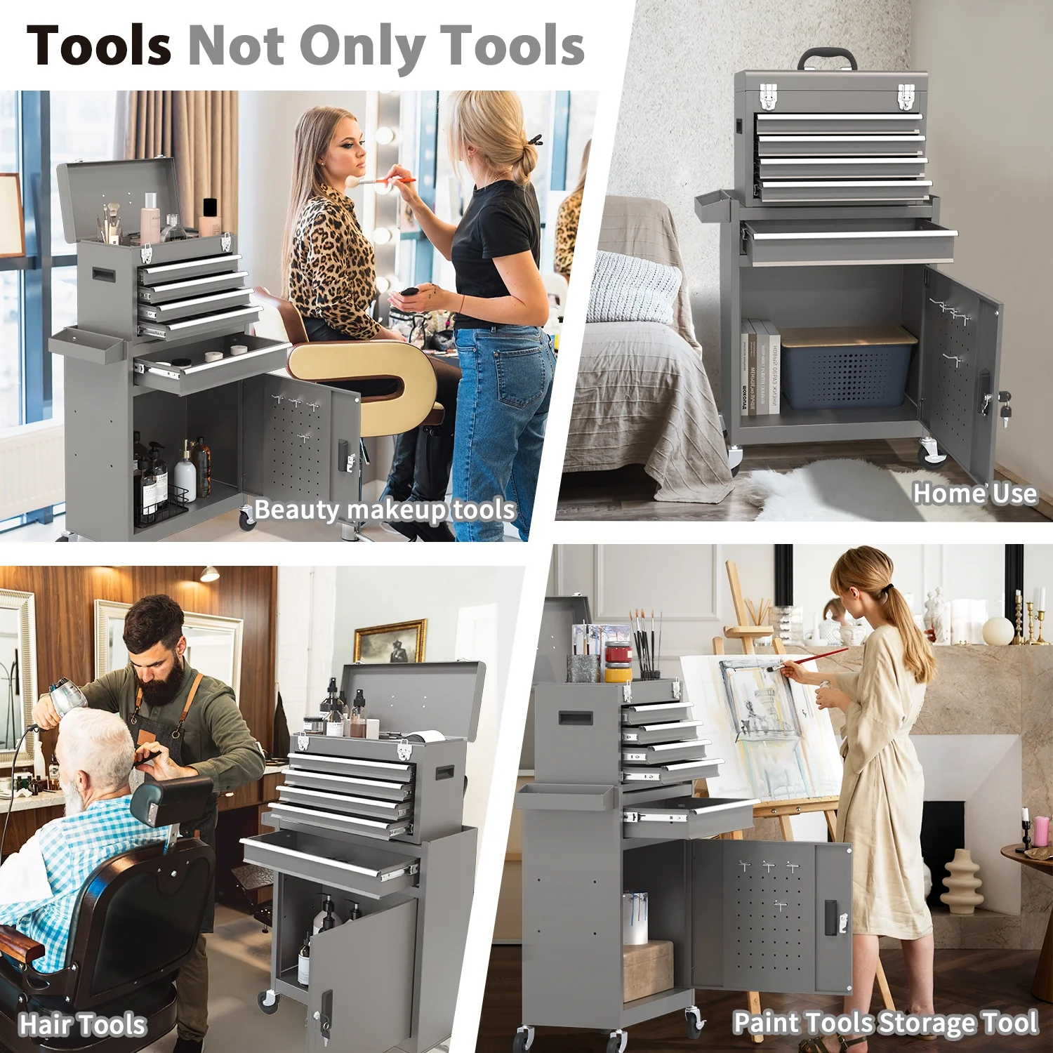 5 Drawer Mechanic Tool Chest with Wheels Heavy Duty Rolling Tool Box Cabinet Keyed Locking System Toolbox Organizer for Workshop Darkblue - Inhomebuy