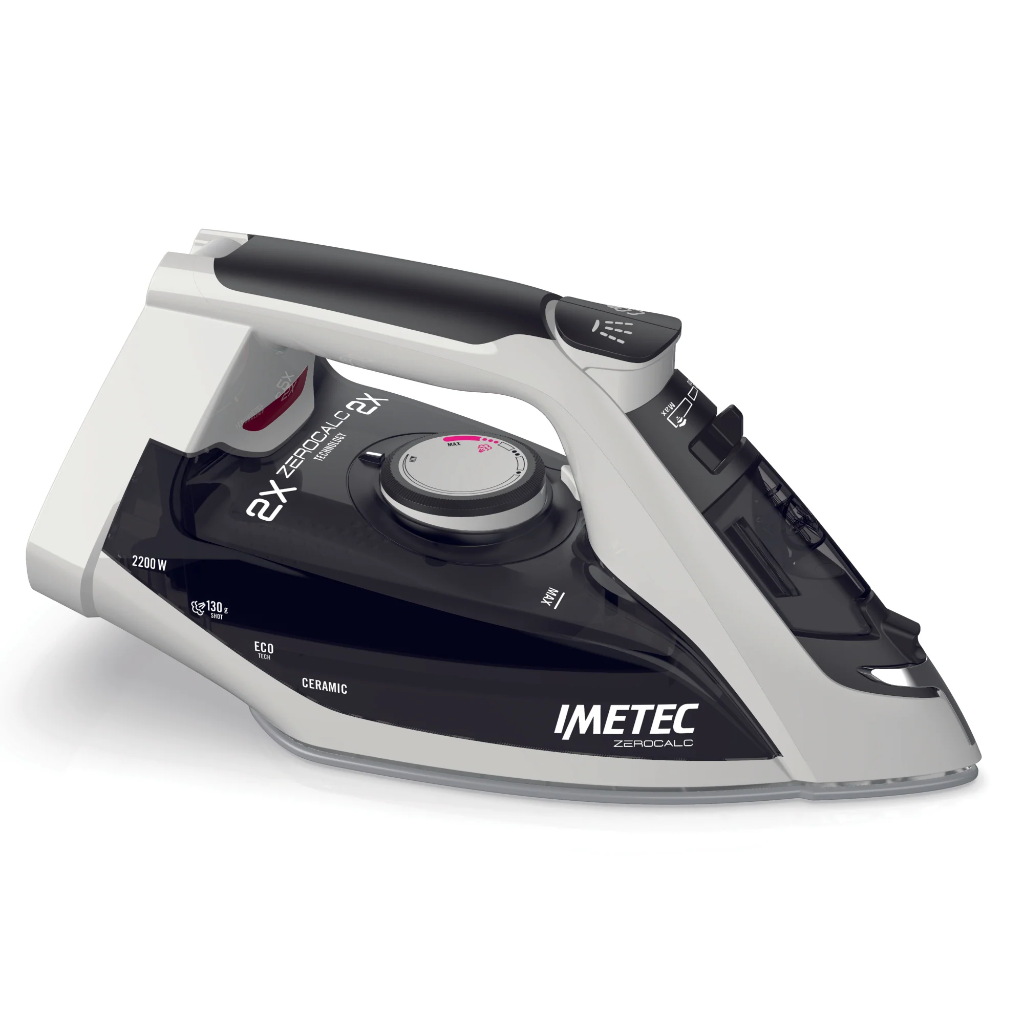 Imetec Steam Iron , 2X Zero Calc Z1 2800, 2200W, 130G , Glide Ceramic - Inhomebuy