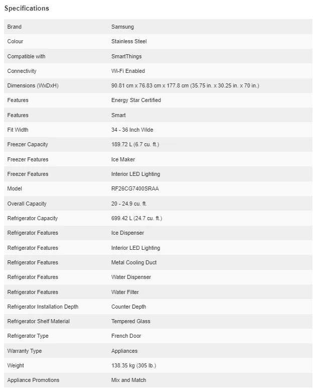 Samsung 25 cu. ft. Fingerprint Resistant Stainless Steel Counter Depth French Door Refrigerator - RF26CG7400SRAA - Inhomebuy