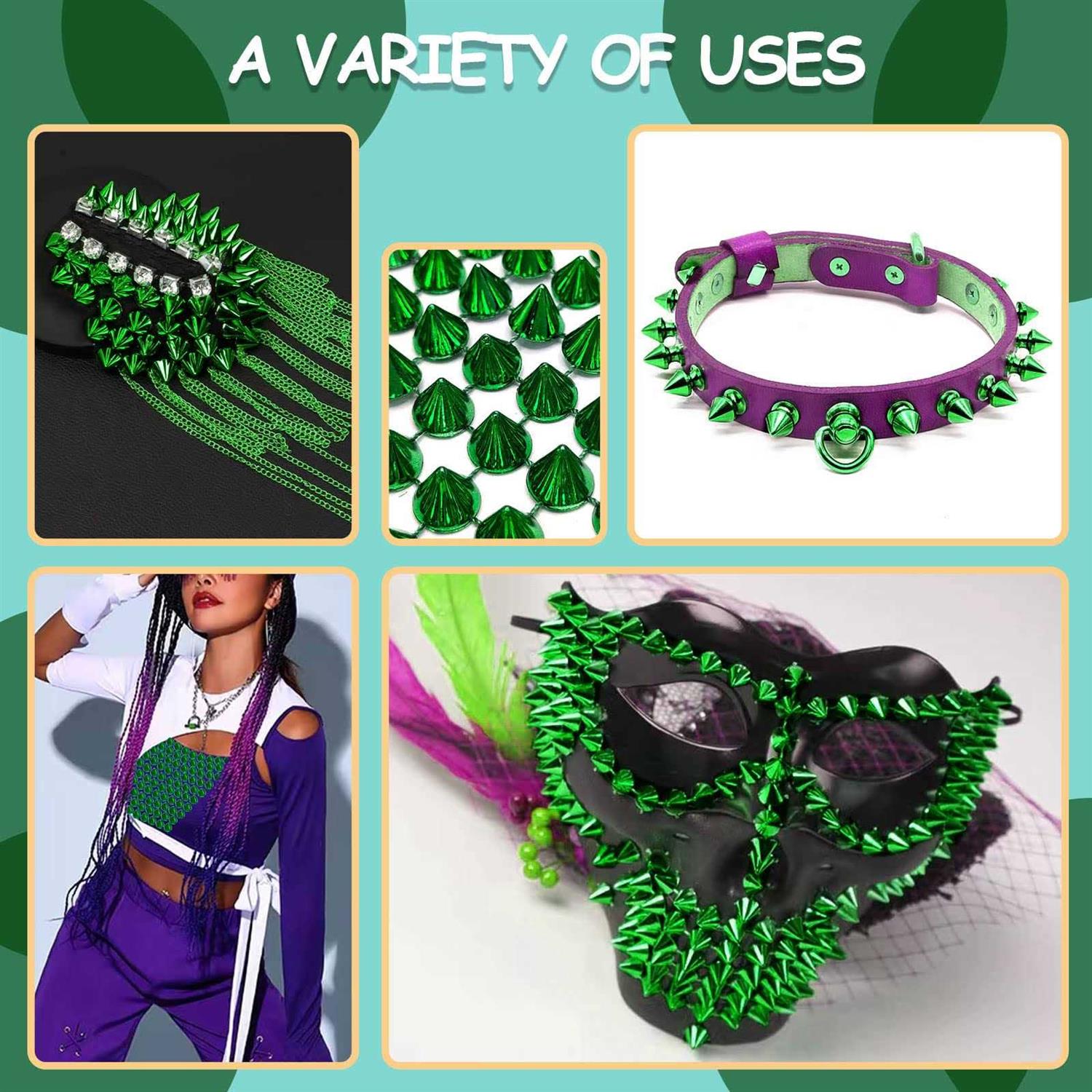 Yhsheen 1 Yard Sew Stitch On Spike Stud Rivet Flat-Back Punk Rock Trim Ribbon mesh Bead Craft - Inhomebuy