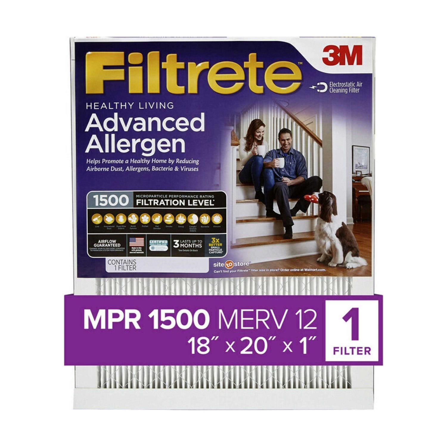 Filtrete Healthy Living Advanced Allergen Reduction HVAC Furnace Air Filter - Inhomebuy