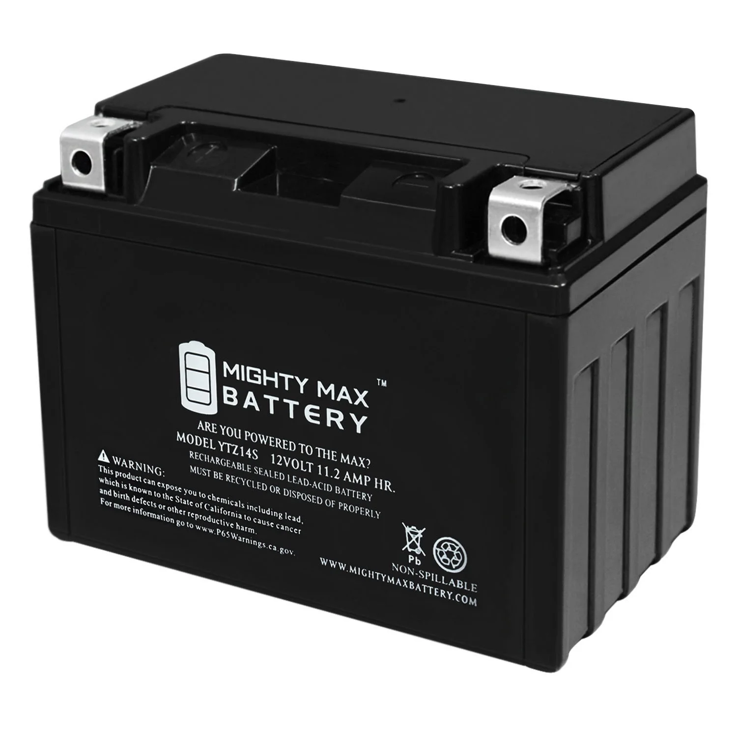 YTZ14S -12 Volt 11.2 AH, 230 CCA, Rechargeable Maintenance Free SLA AGM Motorcycle Battery - Inhomebuy