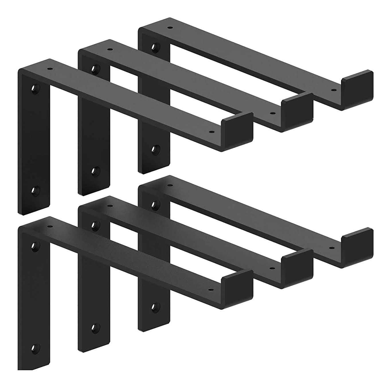 MY RUSTIC Shelf Brackets Lip Brackets for Shelves Industrial Forged Steel Floating Shelf - Inhomebuy