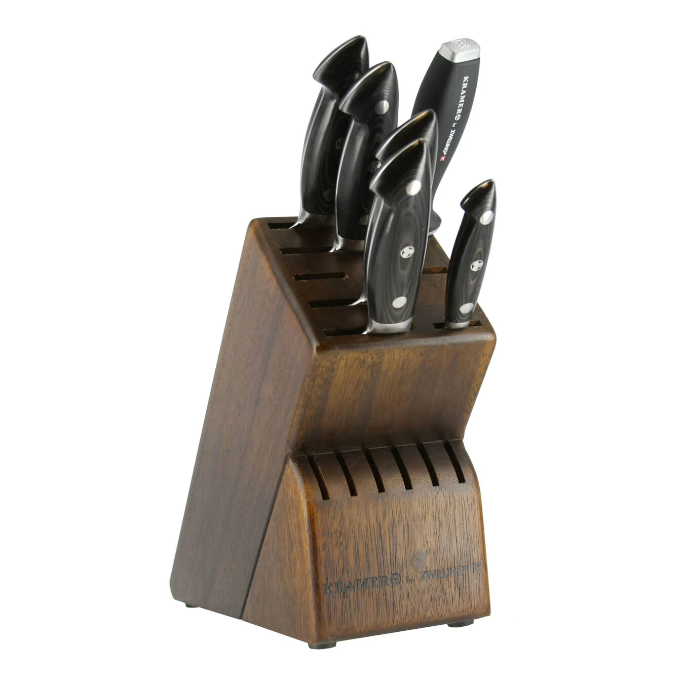 ZWILLING 7pc Knife Block Set, Kramer - EUROLINE Stainless Damascus Collection Series - Inhomebuy