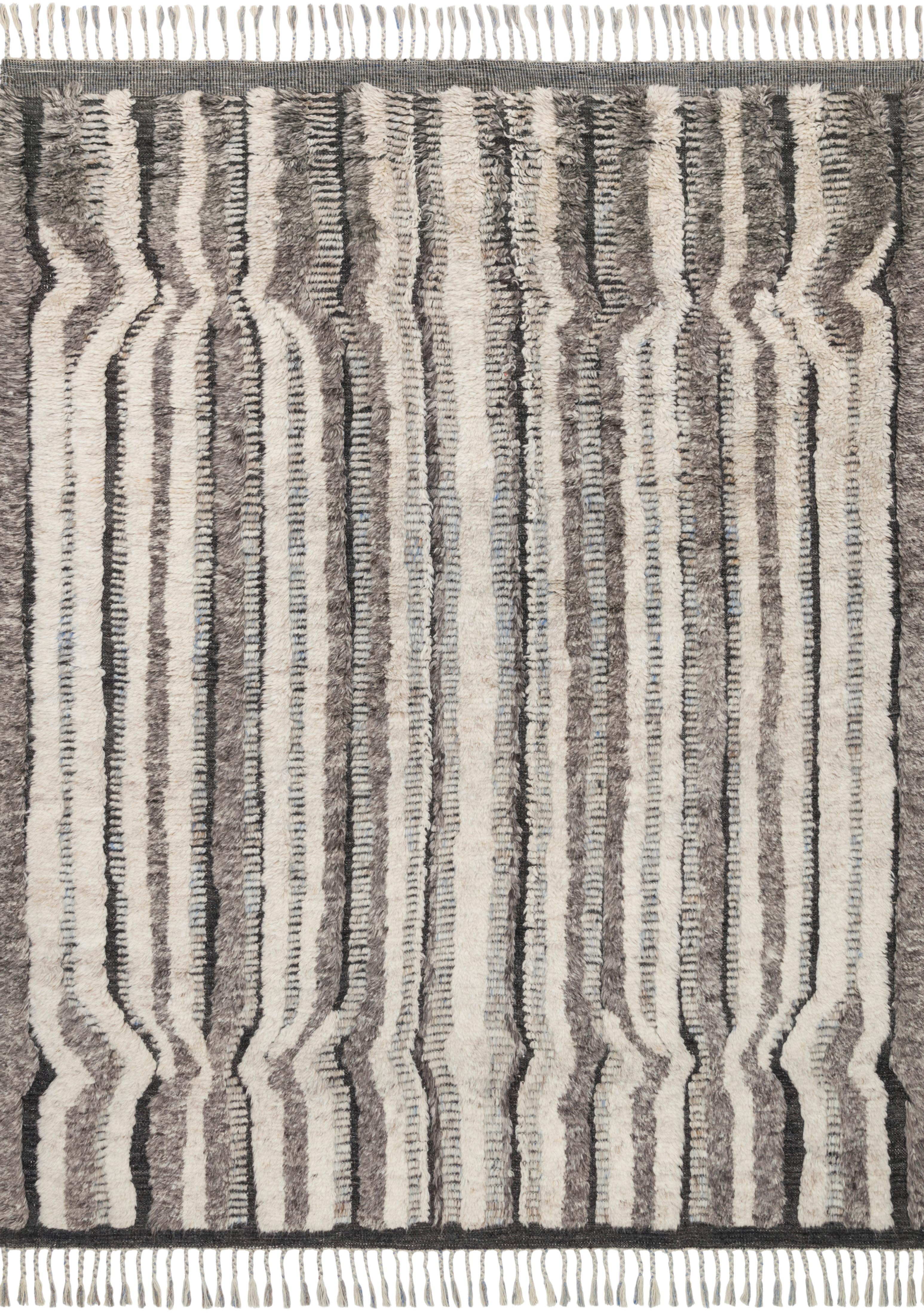 Loloi Rugs Khalid Collection Rug in Stone, Charcoal - 9'6