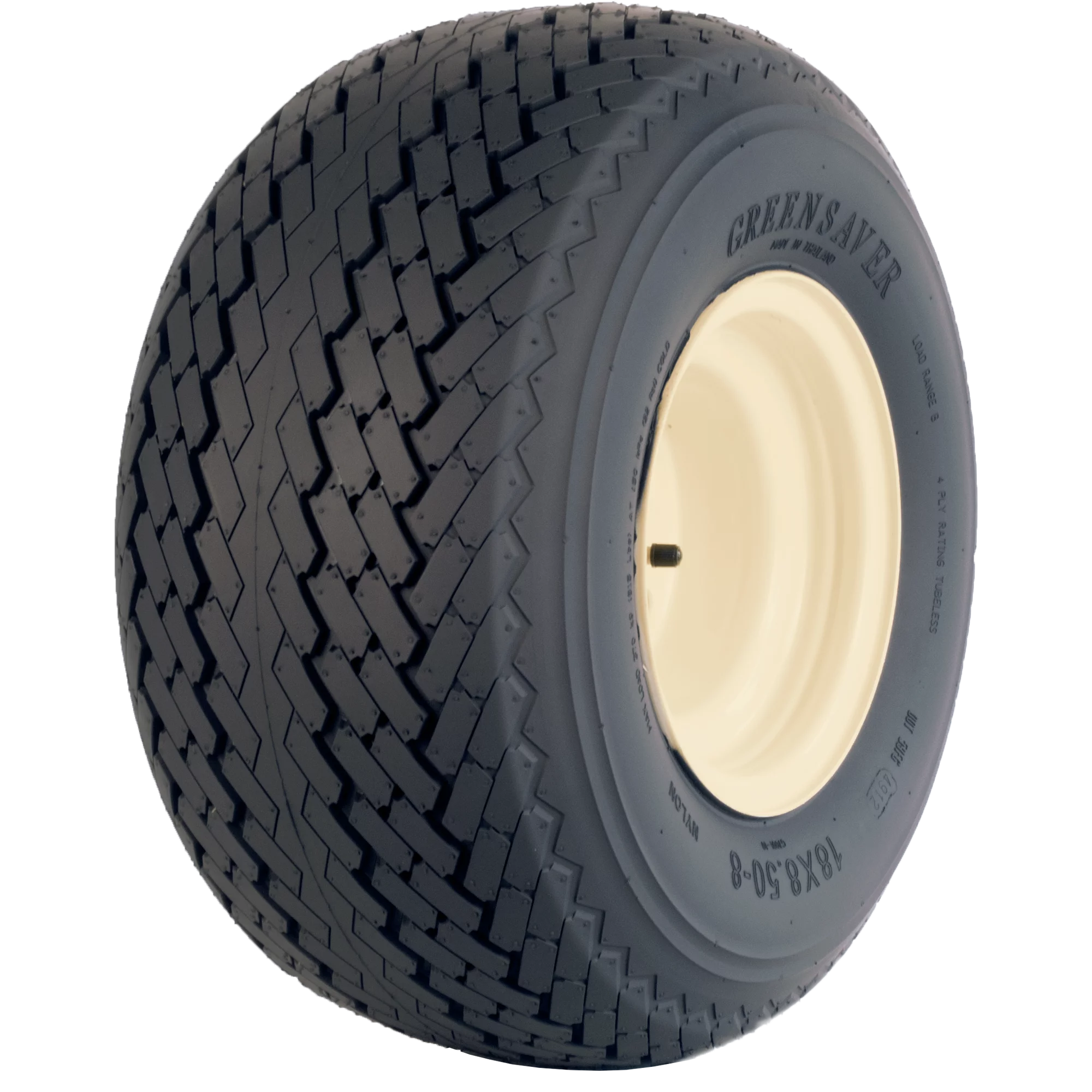 Greenball Greensaver 18X8.50-8 4 PR Golf Cart Tire and Wheel 4 lug Almond Color Wheel - Inhomebuy