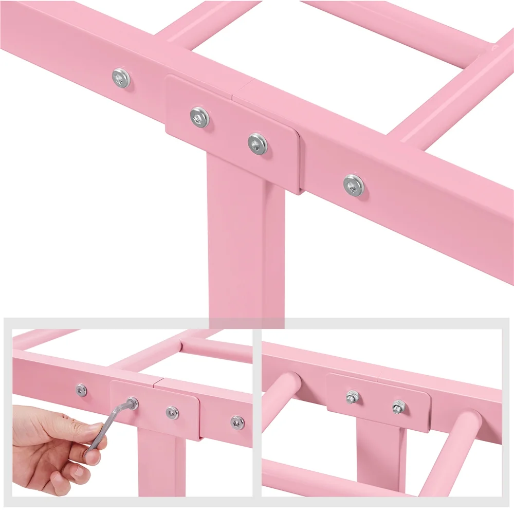 Yaheetech Metal Platform Bed Frame with Headboard and Footboard, Queen Size, Black - Inhomebuy