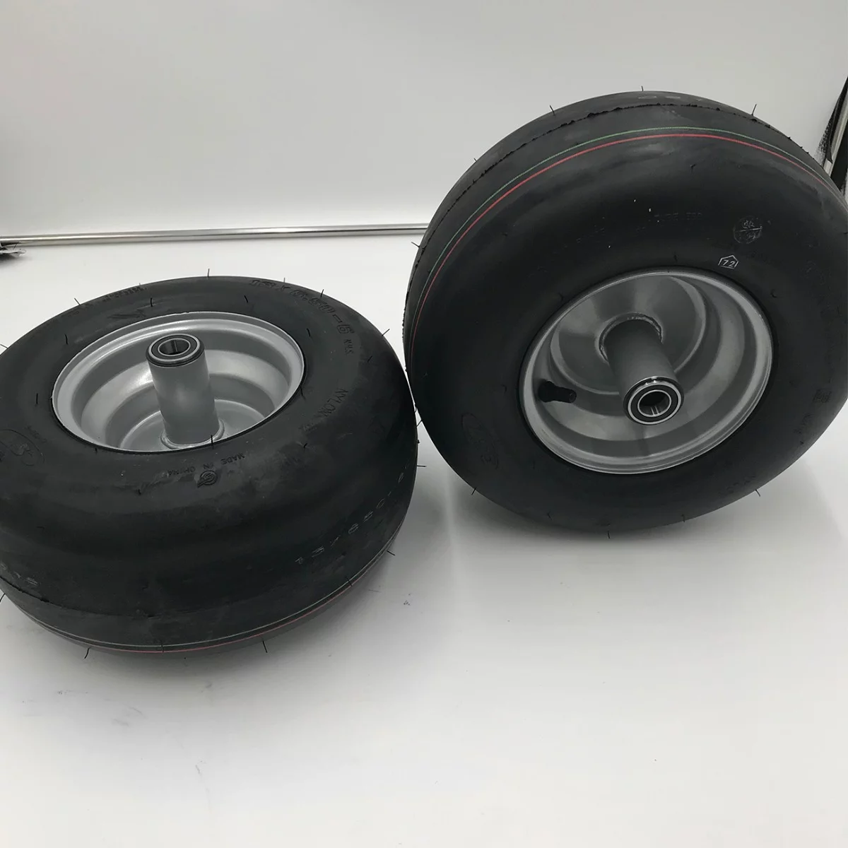 Set of 2 - 13x6.50-6 Smooth Silver Wheel - Compatible with Hustler Part 604717 - Inhomebuy