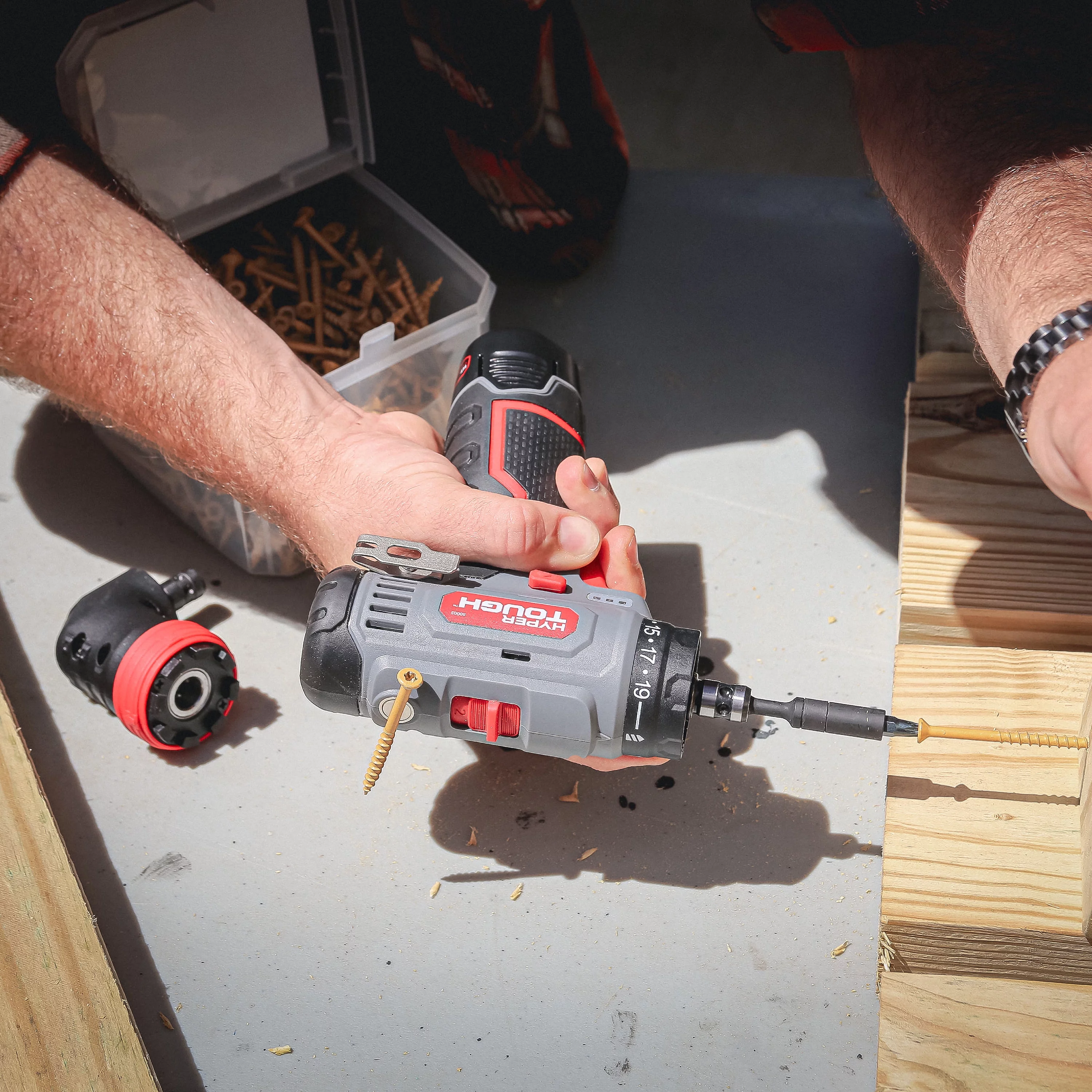 Hyper Tough 12V Max Lithium-Ion 3-in-1 Multi-Head Power Drill Set with 1.5Ah Battery and Charger, 80003 - Inhomebuy