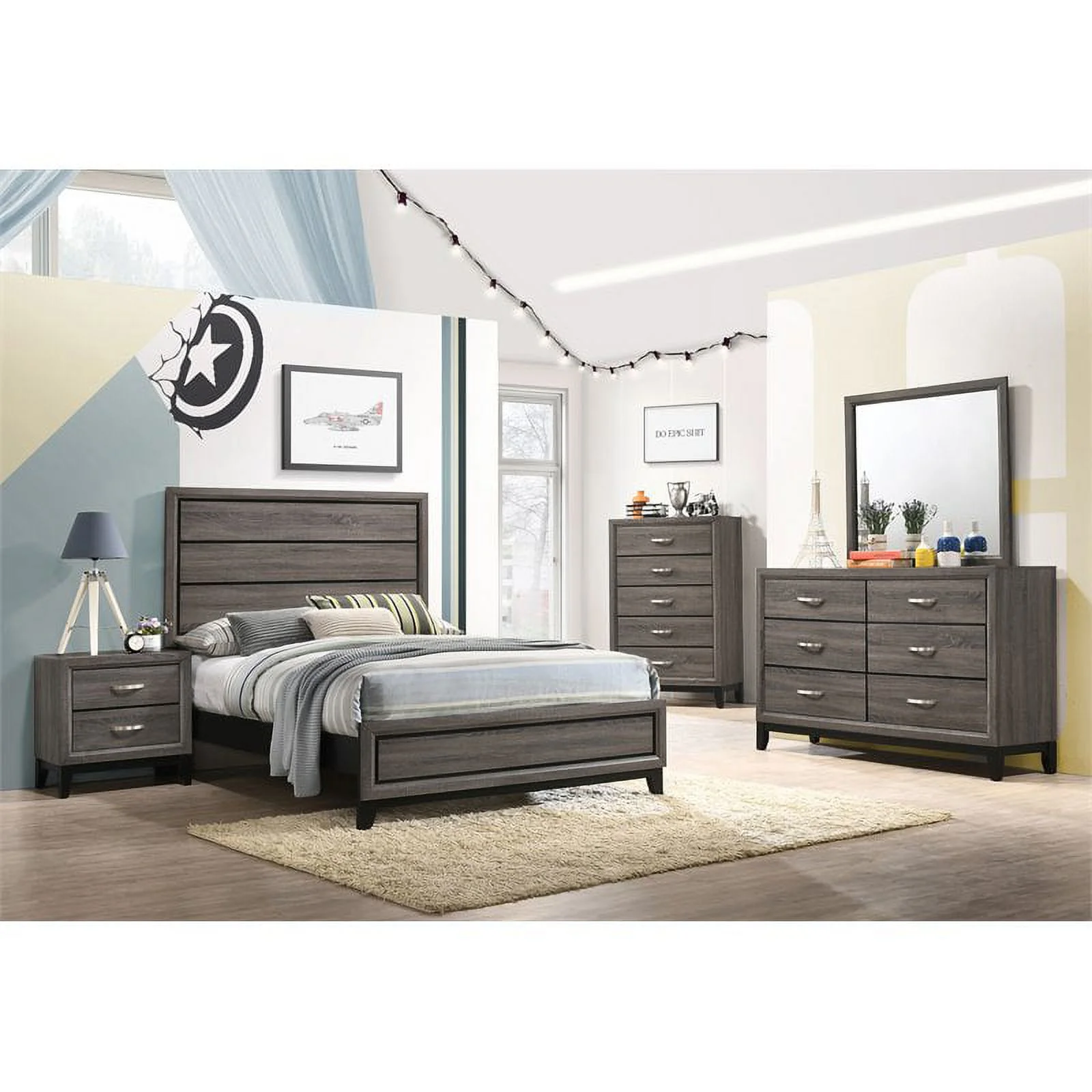 Watson 4-piece Full Panel Bedroom Set Grey Oak - Inhomebuy