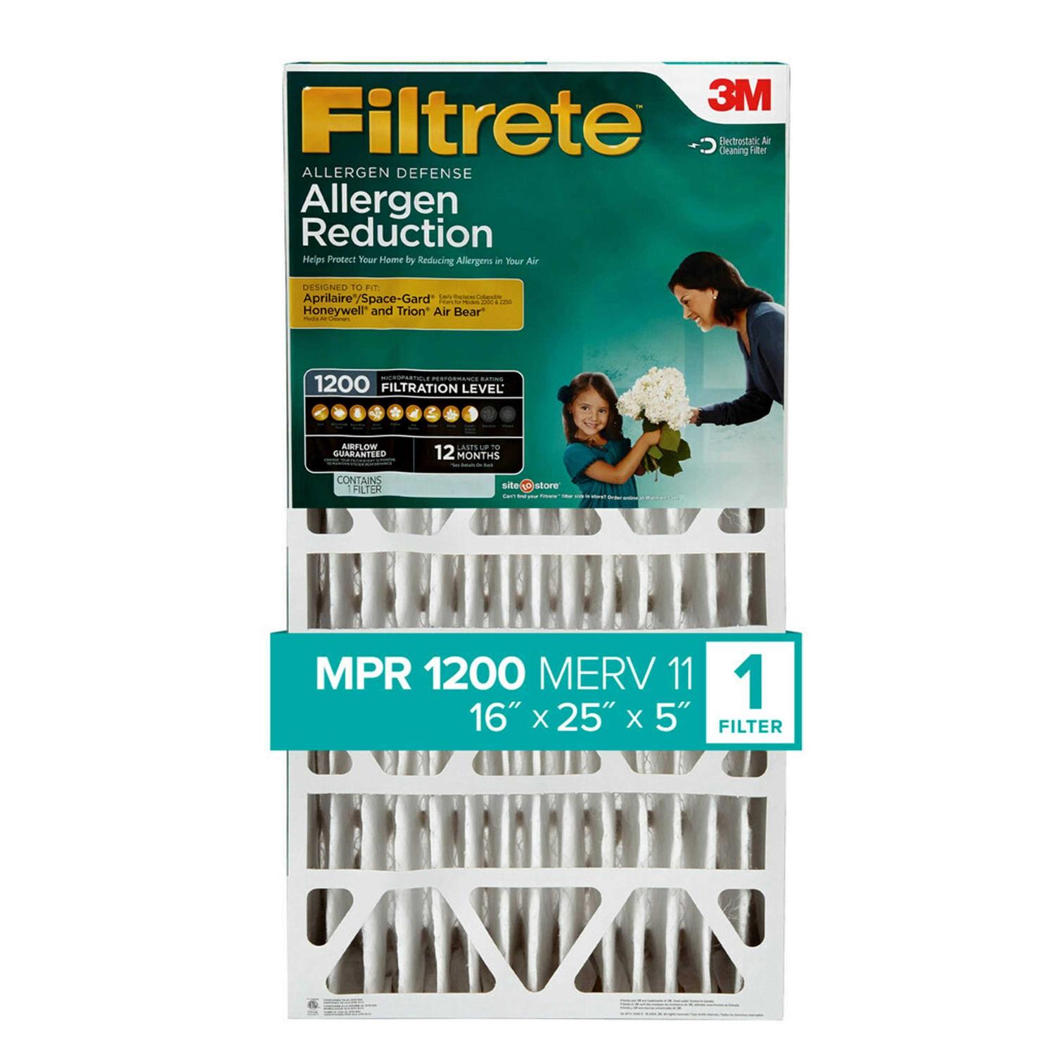 Filtrete 20x25x4 Allergen Reduction Deep Pleat HVAC Air and Furnace Filter 1200 MPR 1 Filter - Inhomebuy