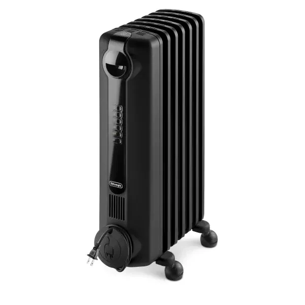 DeLonghi RadiaS_ECO Oil Filled Heater: 1500W, 3-power levels, timer, smart snap wheels, black | TRRS2715EBKCA - Inhomebuy