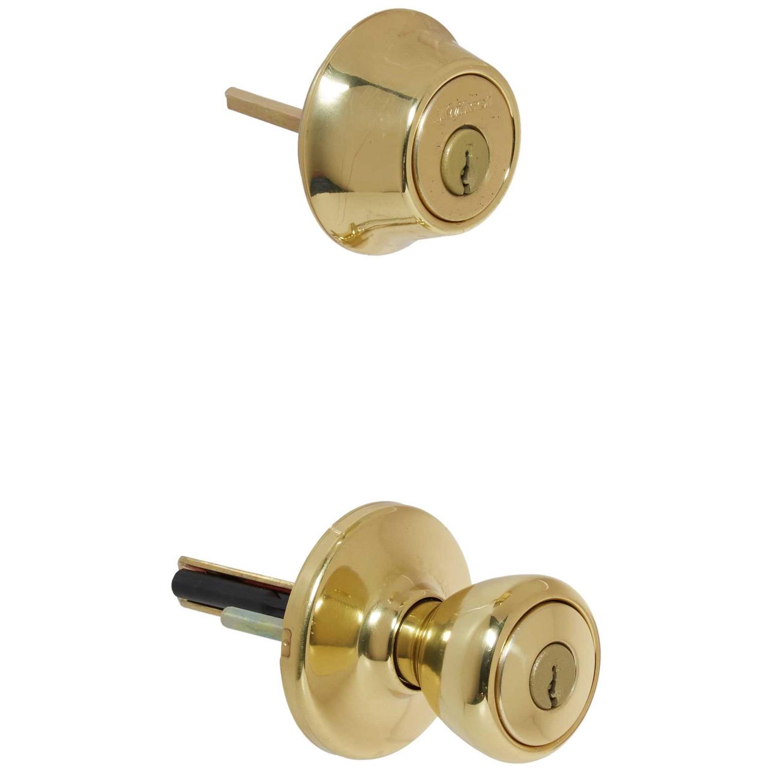 Kwikset Tylo Satin Chrome Deadbolt and Entry Door Knob 1-3/4 - Inhomebuy