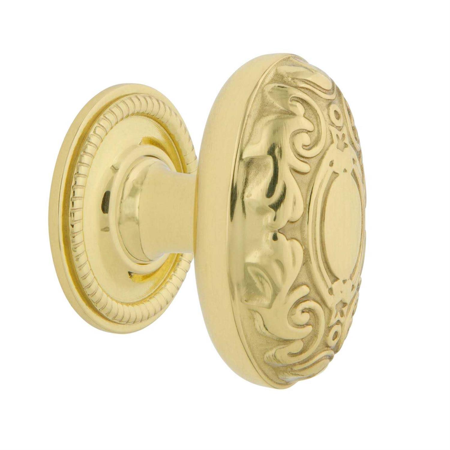 Nostalgic Warehouse Victorian Brass 1 3/4 Cabinet Knob Rope Rose - Inhomebuy