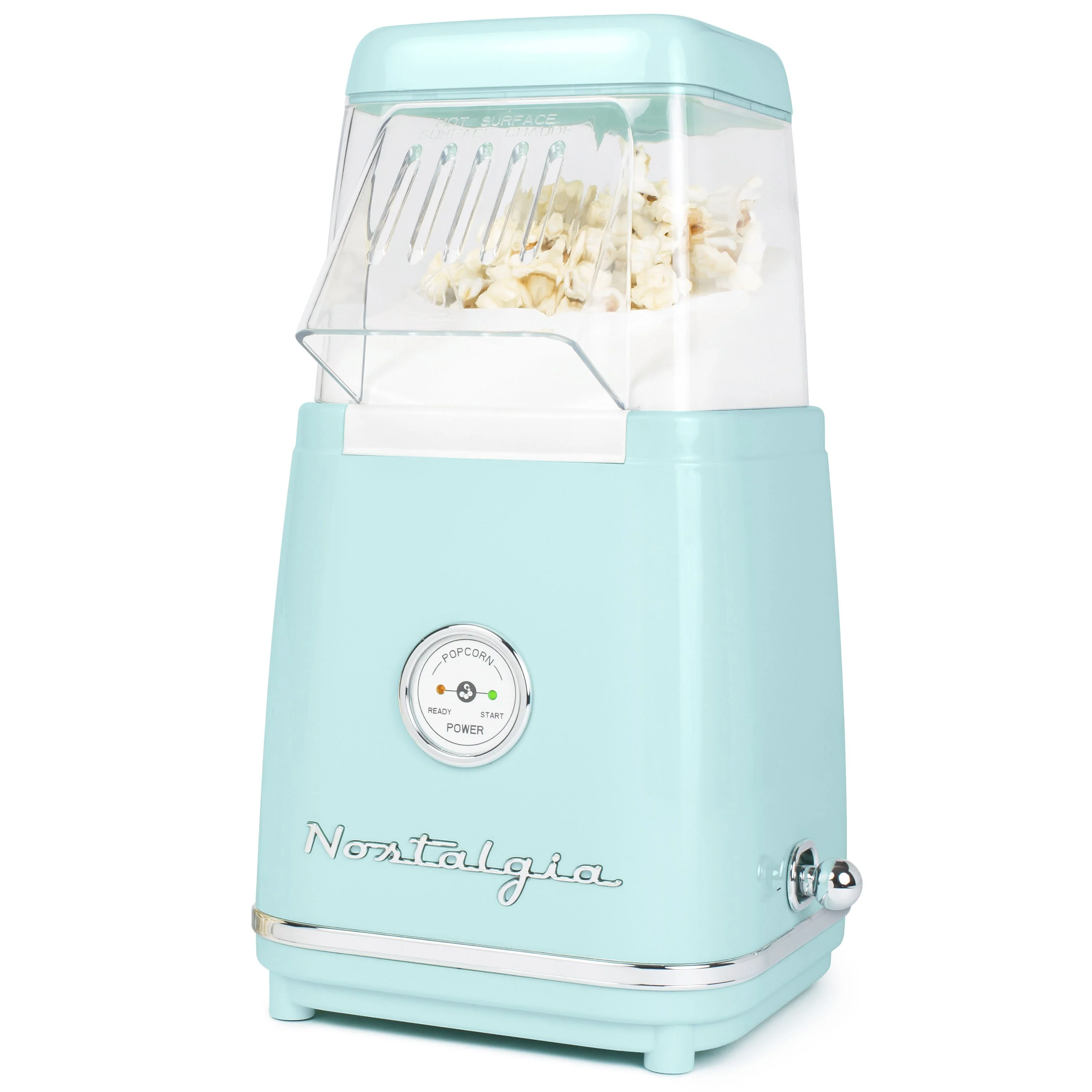 Classic Retro 12-Cup Hot Air Popcorn Maker, Aqua - Inhomebuy