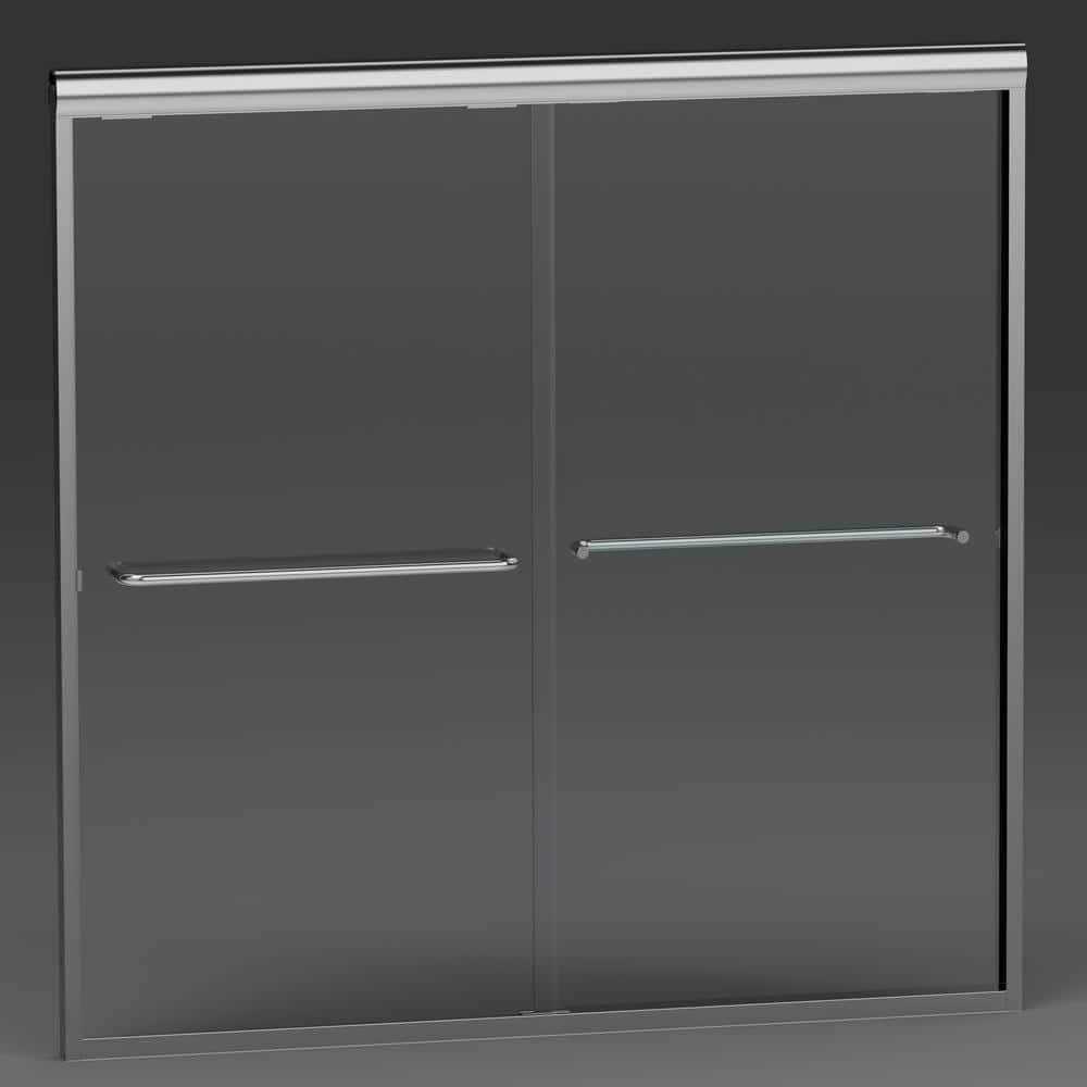 niveal Vale 60 in. W x 60 in. H Sliding Semi Frameless Tub Door Finish - Inhomebuy