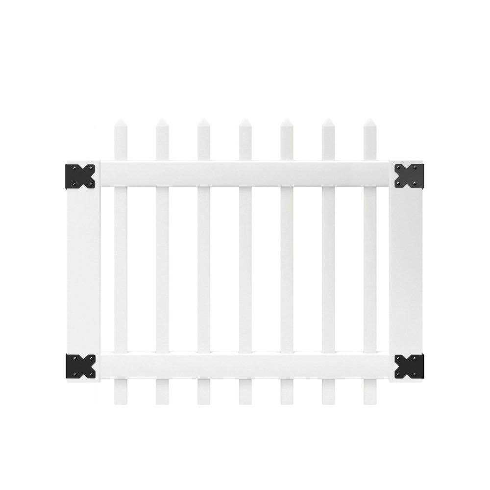 Outdoor Essentials Lewiston 6-ft H x 6-ft W White Vinyl Lattice-Top Fence Panel - Inhomebuy