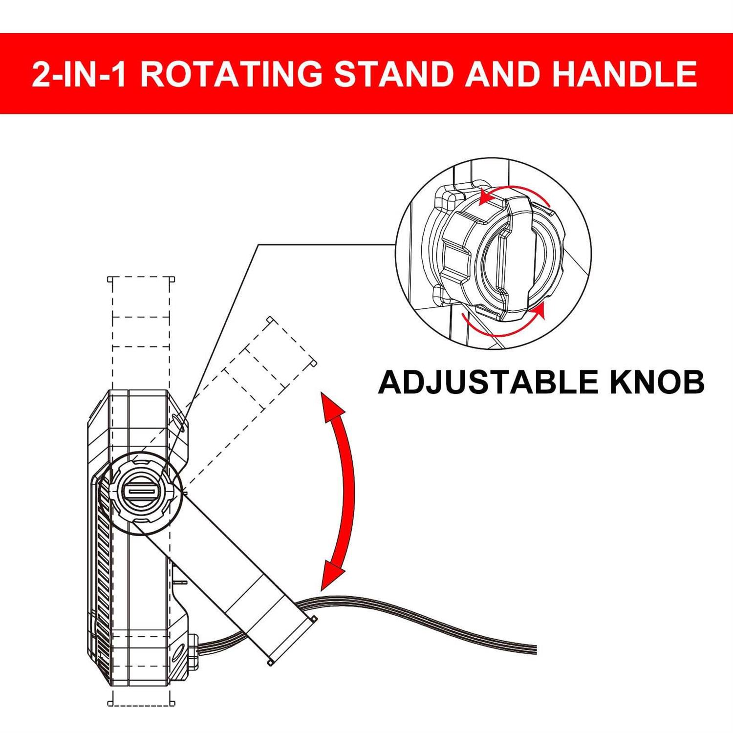 Craftsman 1100 Lumens 4000k Led Tiltable Portable Work Light 2-in-1 Adjustable Metal Rotating Stand and Handle CMXELAYMPL1067 - Inhomebuy