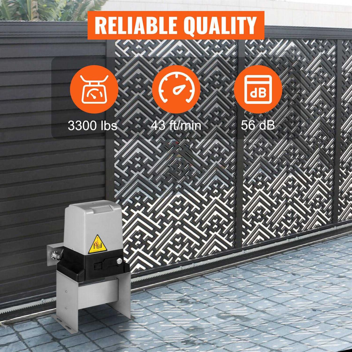 Vevor Sliding Gate Opener 3300 Lbs Automatic Sliding Gate Gate Opener Motor with 2 Remote Controls - Inhomebuy