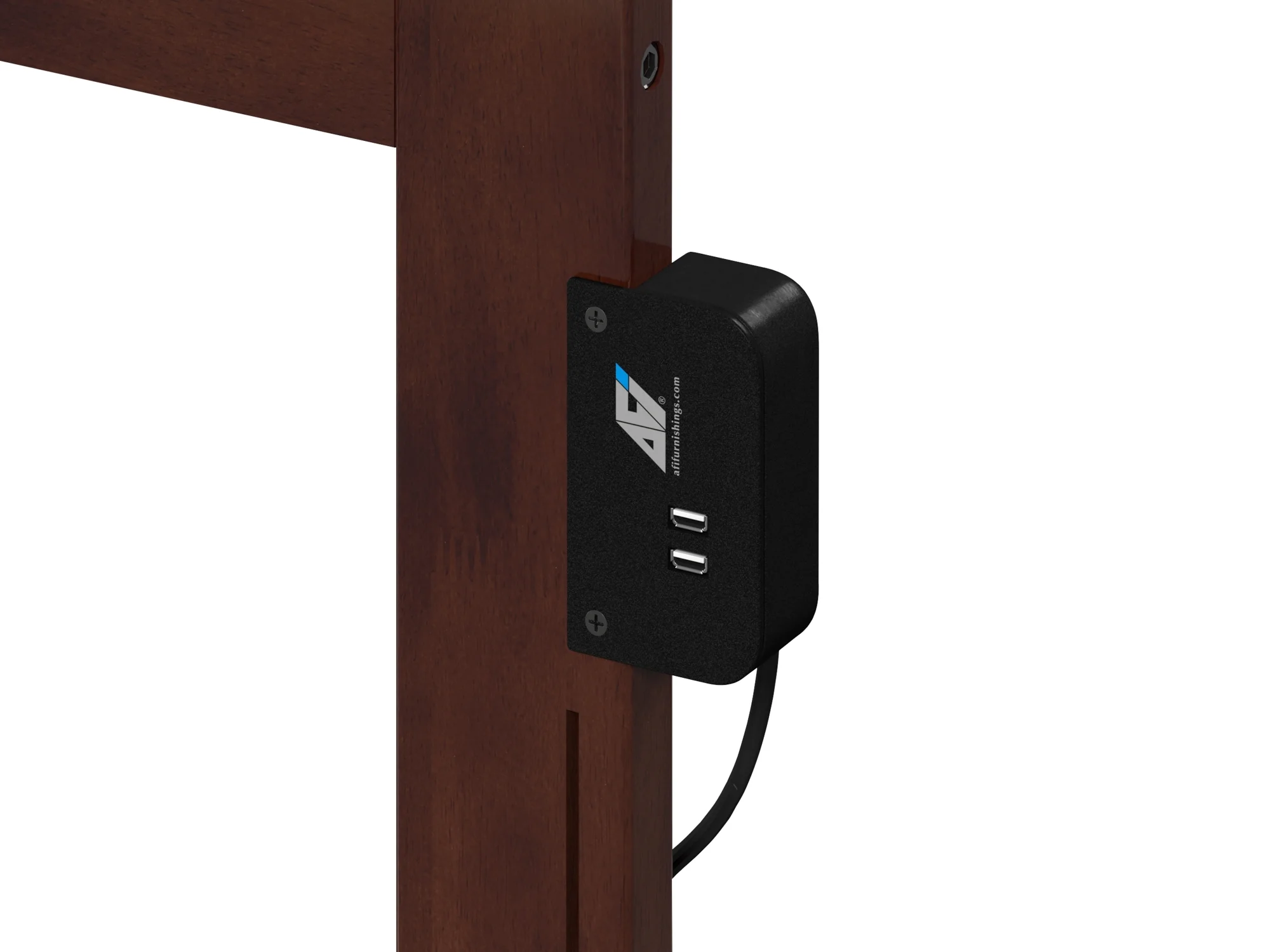 AFI Madison Full Solid Wood Platform Bed with Panel Headboard in Walnut - Inhomebuy