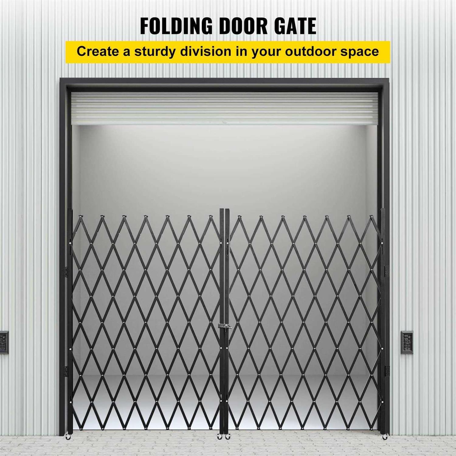 VEVOR Double Folding Security Gate H x Folding Door Gate - Inhomebuy