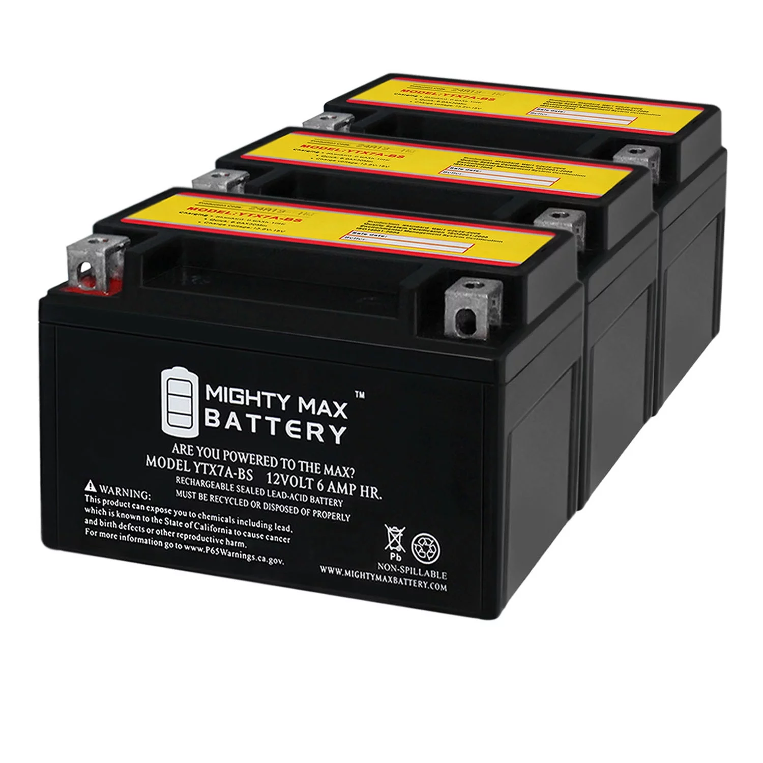 YTX7A-BS Battery for Motorcycle Powersports Scooter - Inhomebuy
