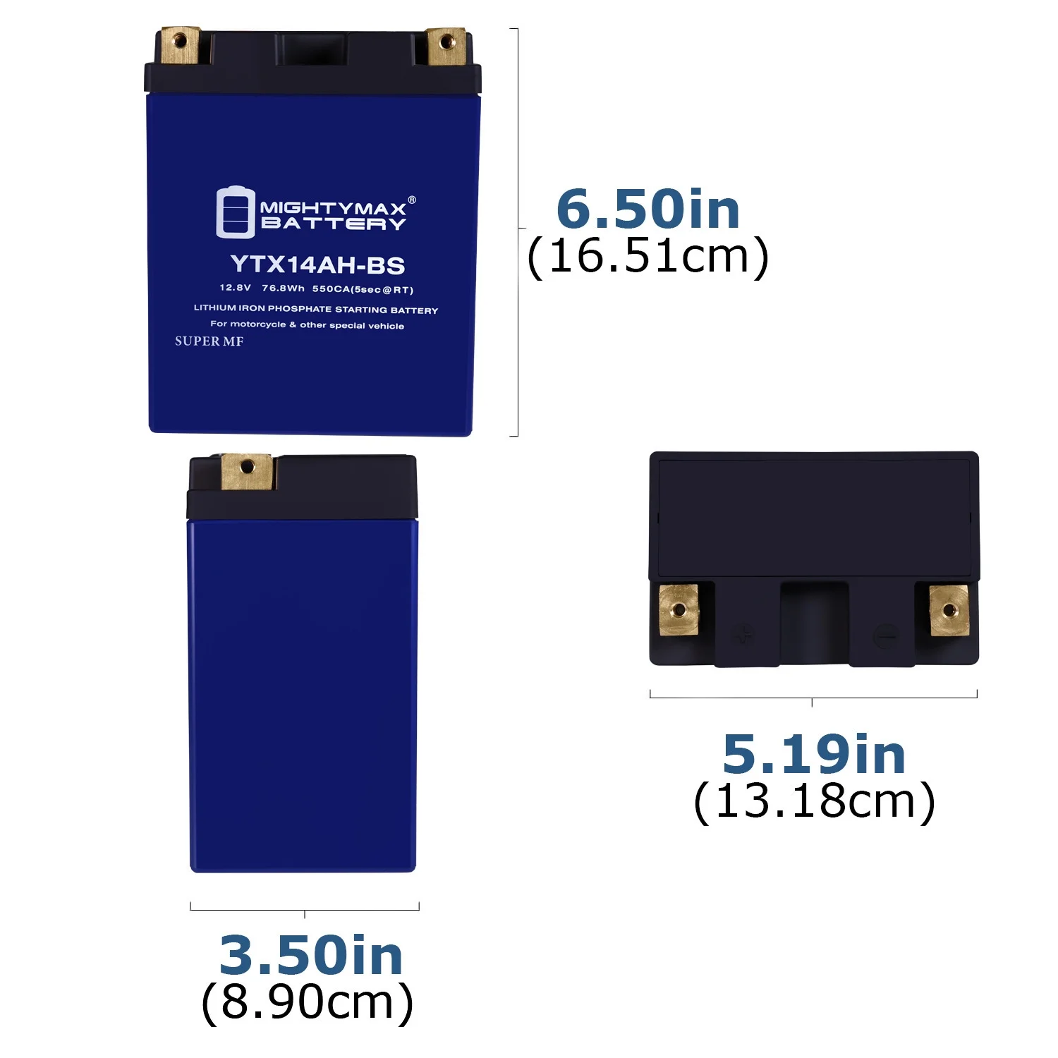 YTX14AH-BS Lithium Replacement Battery compatible with STX14AH-BS, ETX15, GTX14AH-BS - Inhomebuy