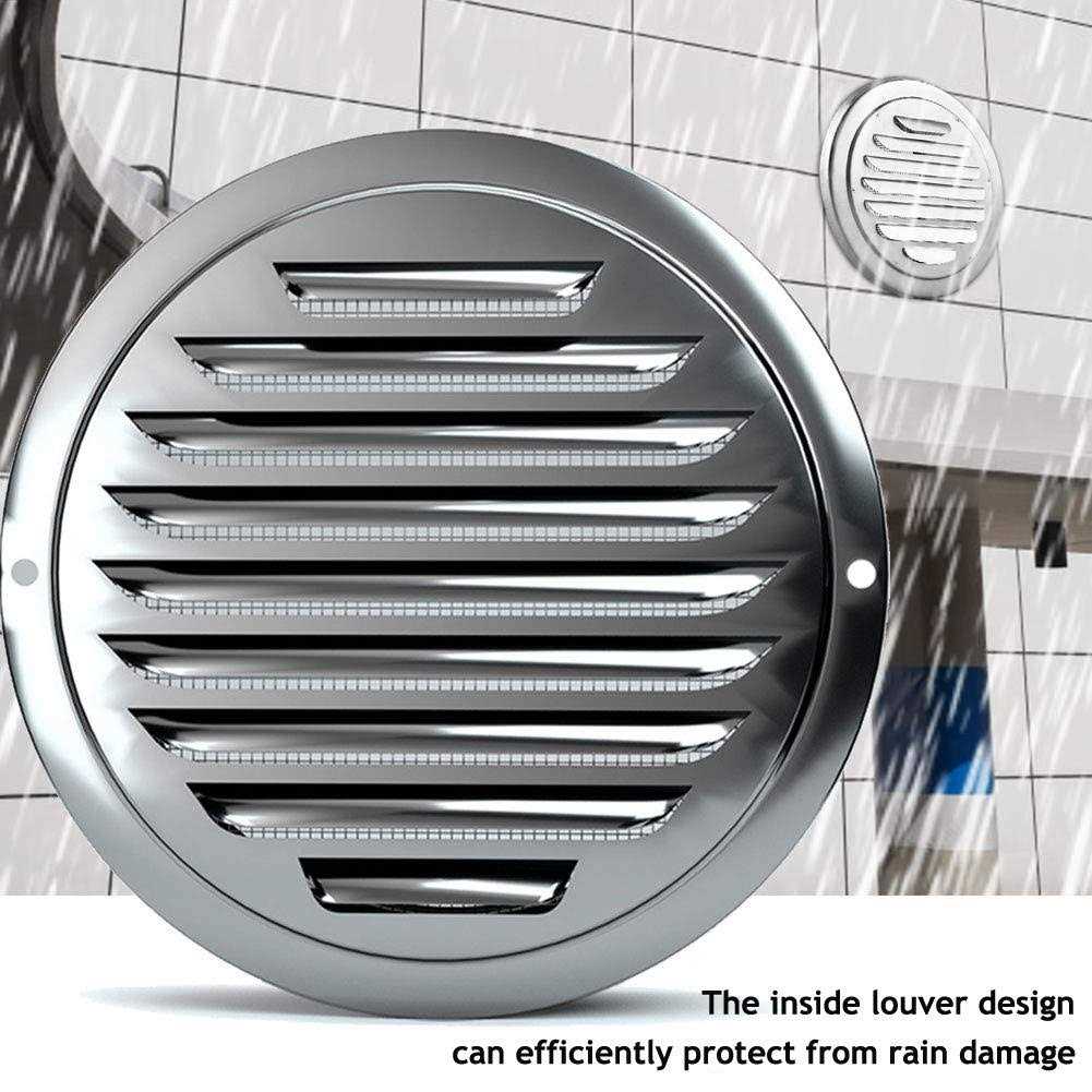 FGBB Stainless Steel Air Vents Louvered Grille Cover Vent Hood Flat Ducting Ventilation Air Vent Wall Air Outlet with Fly Screen Mesh for House - Inhomebuy