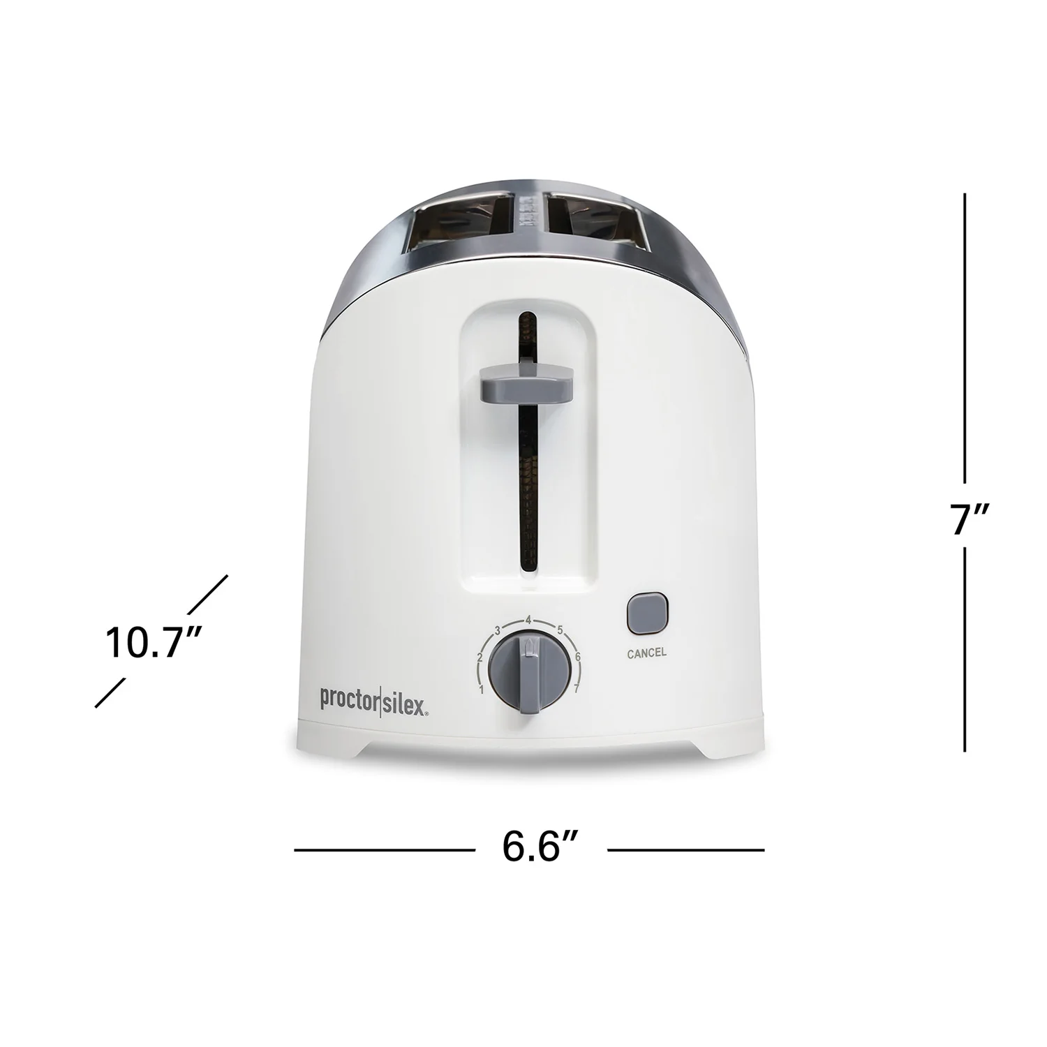 Proctor-Silex Toaster: 2-slice, chrome & white | 22632PS - Inhomebuy