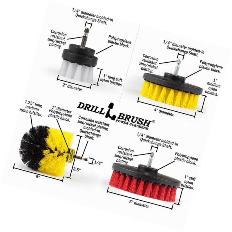 Drillbrush Tile & Grout Cleaning Drill Brush Set Shower Floor Scrub Brush for Drill - Inhomebuy