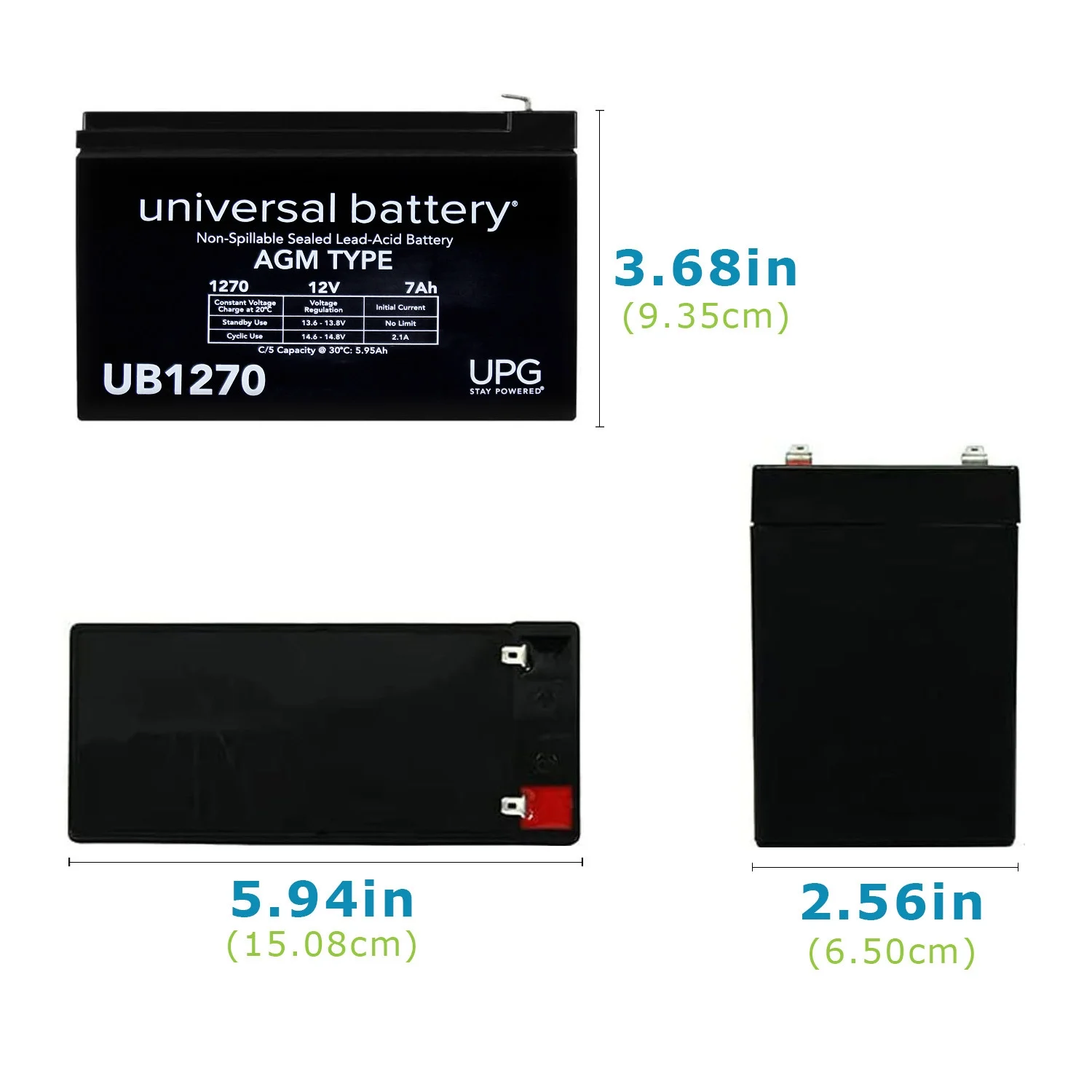 Universal Battery UB1270 12V 7AH acid battery - Inhomebuy