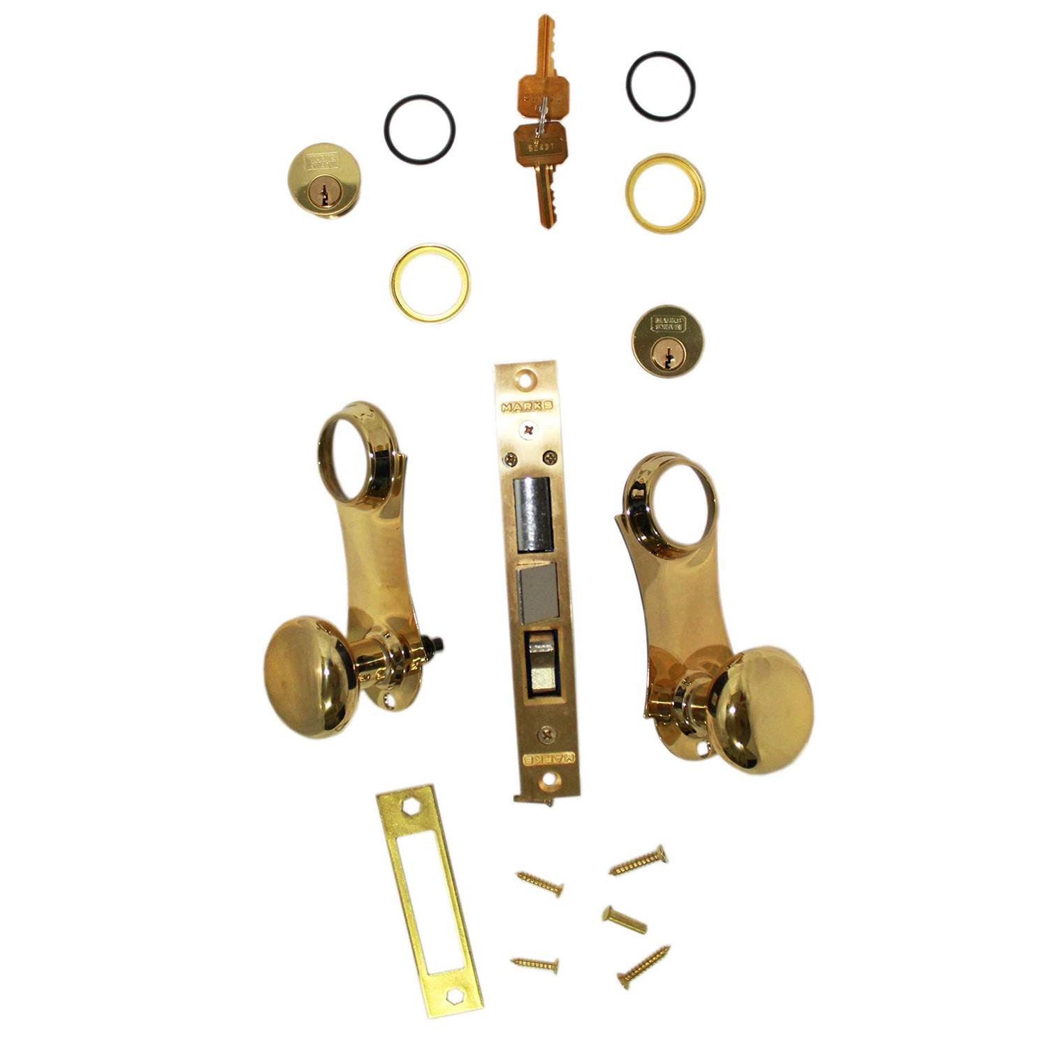 Marks 21AC Double Cylinder Iron Gate Ornamental Knob Plate Mortise Lock Set with 2-1/2 Backset 21ac/3-wrh - Inhomebuy