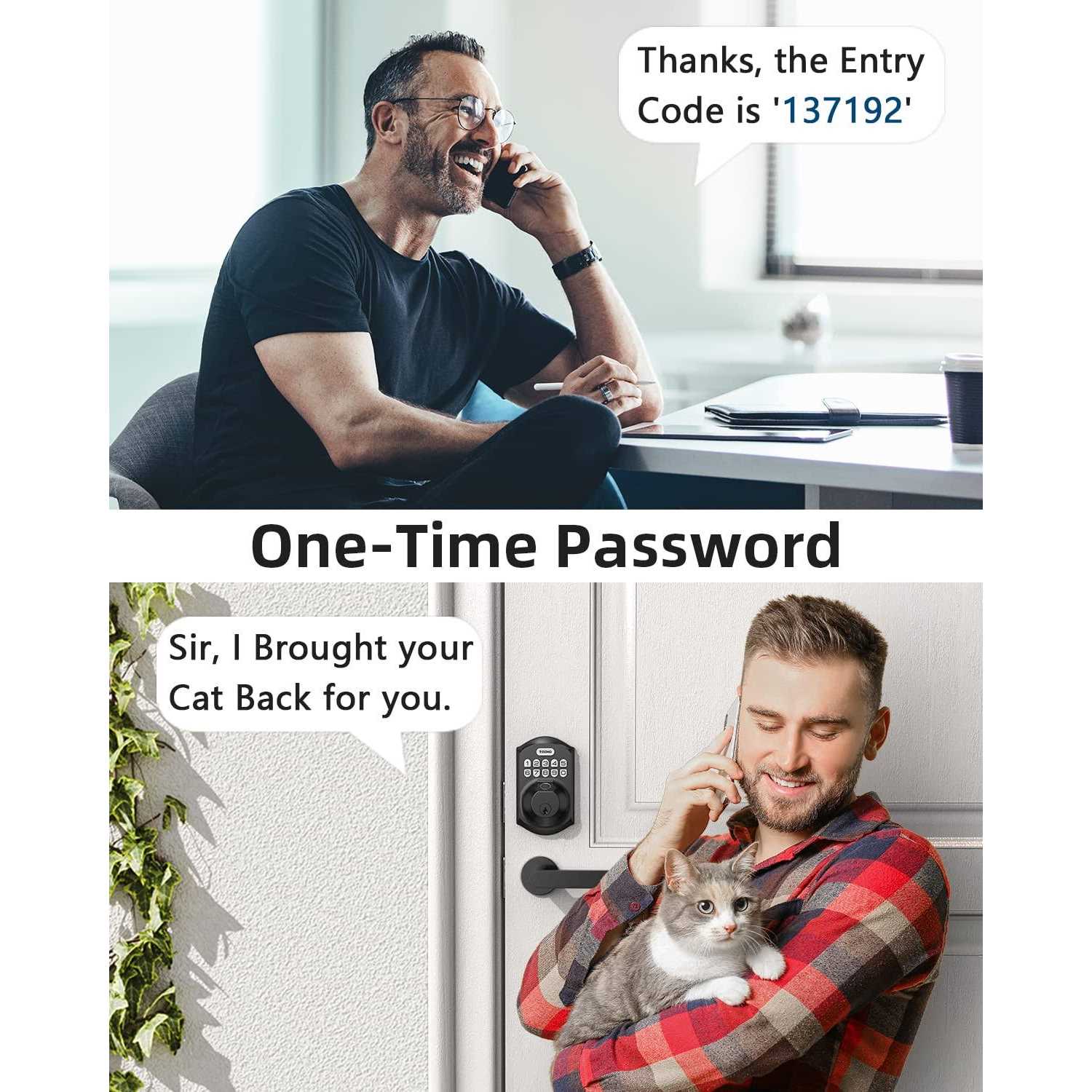 TEEHO TE002 Fingerprint Door Lock Keyless Entry Door Lock with Keypad - Inhomebuy