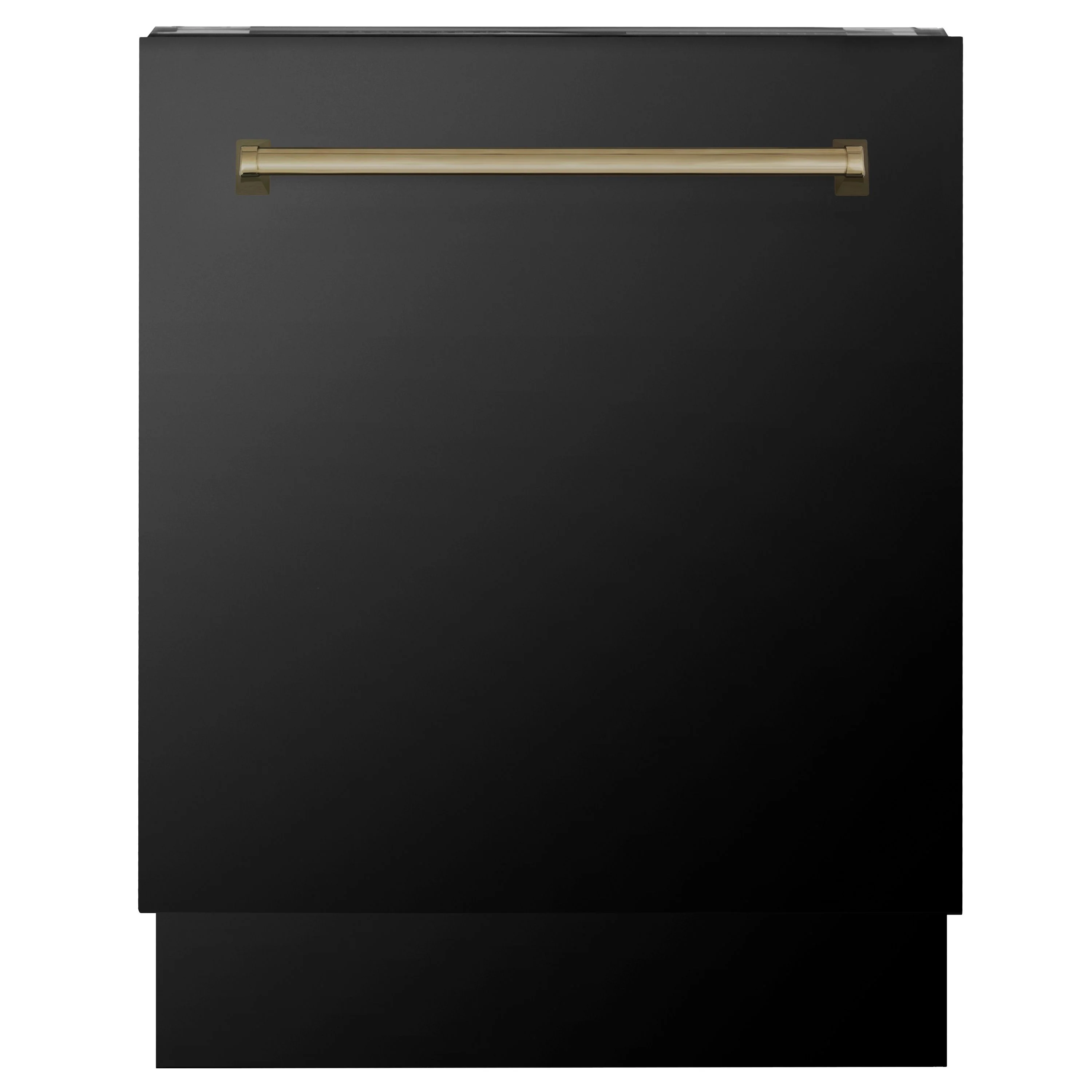 ZLINE Autograph Series 24 inch Tall Dishwasher in Black Stainless Steel with Champagne Bronze Handle, DWVZ-BS-24-CB - Inhomebuy