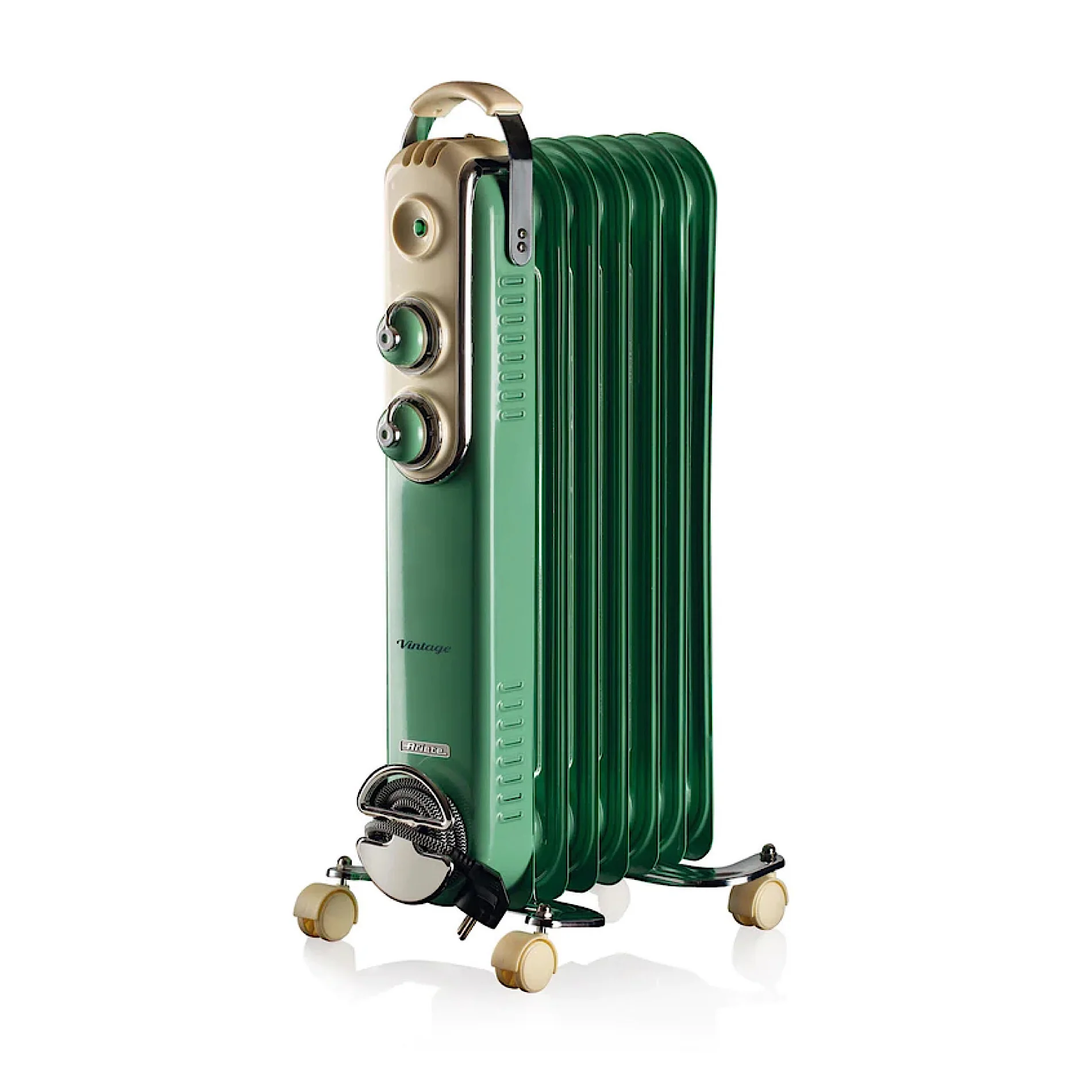 Vintage Oil Radiator 7 fins 1500W GREEN - Inhomebuy