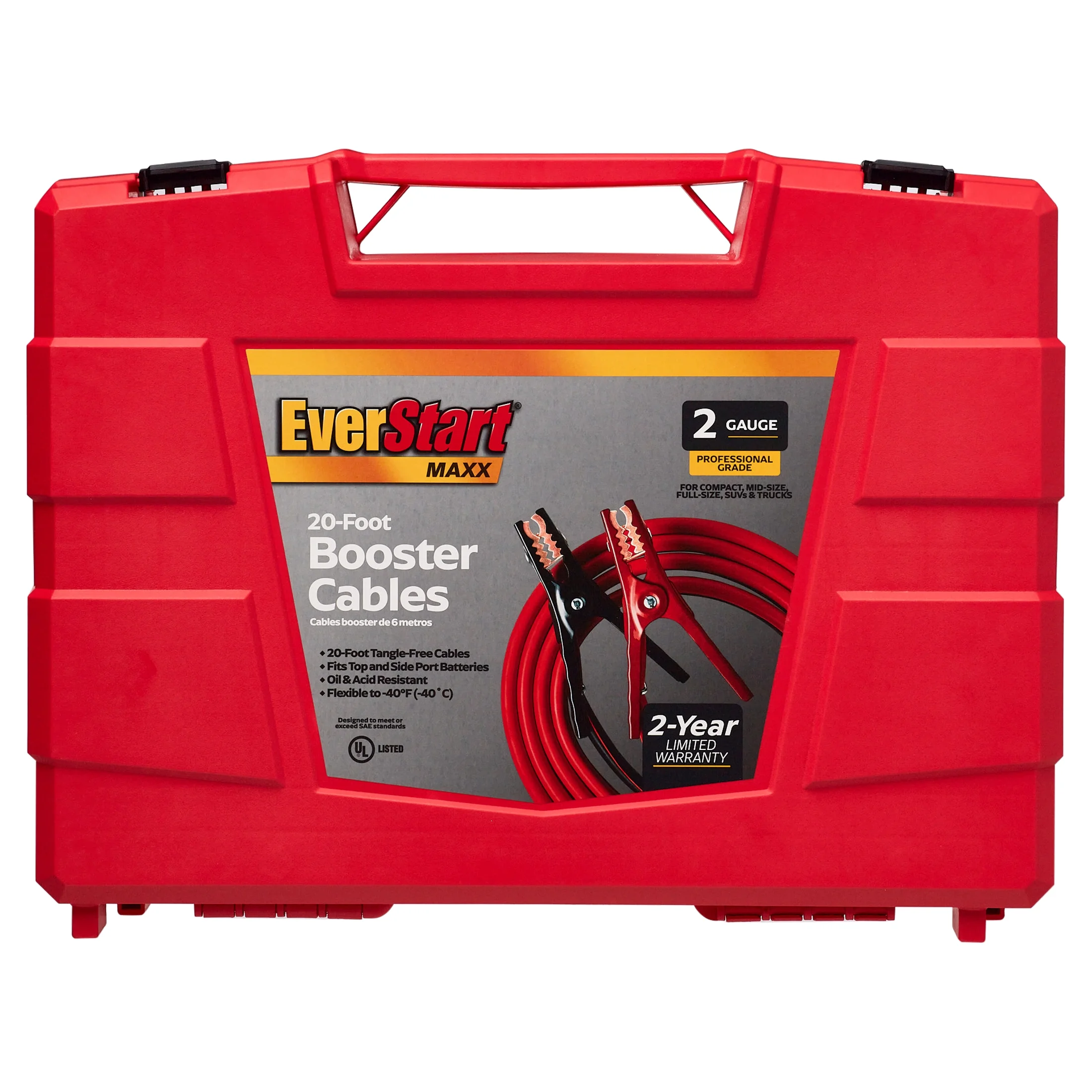 EverStart Maxx 2-Gauge Professional Grade 20-Foot Booster Cables - Inhomebuy