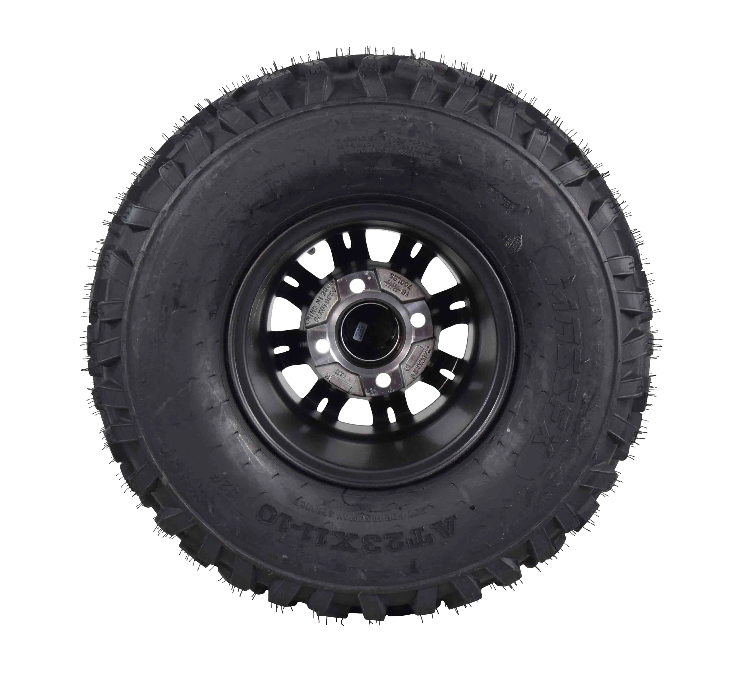 MASSFX 23x11-10 6 Ply Golf Cart Tire 23x11x10 & Black Wheel Kit A238 10x7 4/101.6 - Inhomebuy