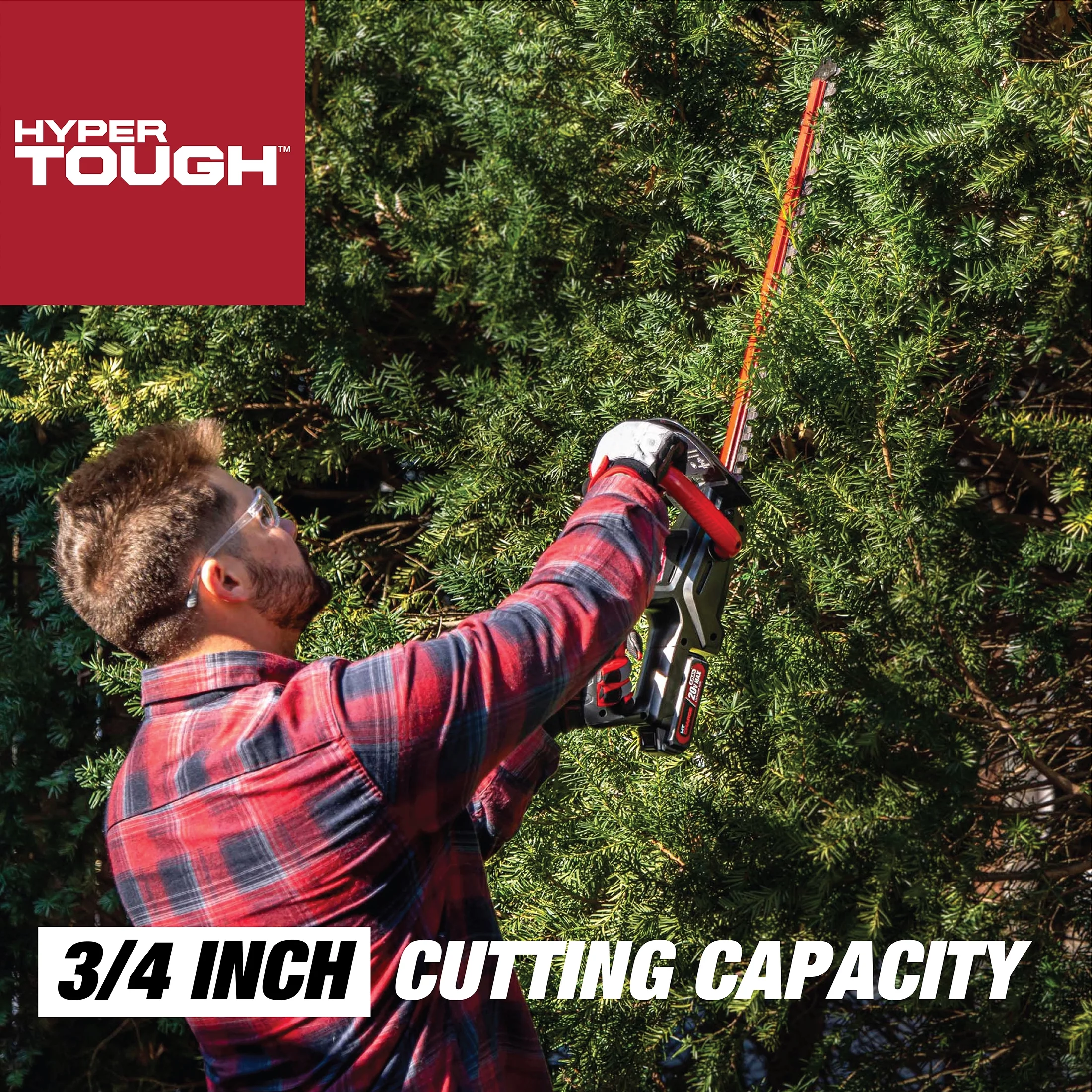 Hyper Tough 20V Max 22-inch Cordless Battery Powered Hedge Trimmer, HT21-401-003-07 - Inhomebuy
