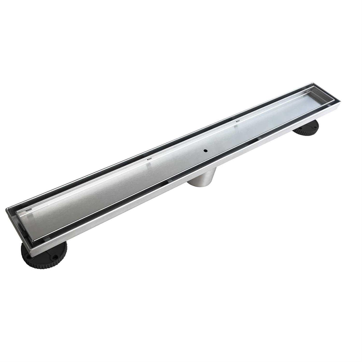 Neodrain Linear Shower Drain with Removable Quadrato Pattern Grate - Inhomebuy