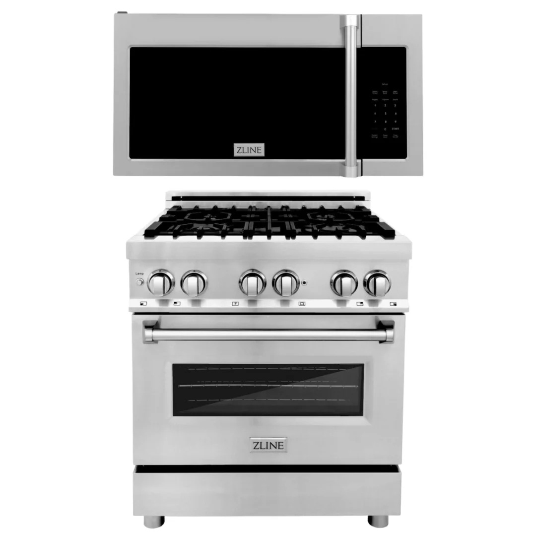 ZLINE 2-Piece Appliance Package - 30 In. Dual Fuel Range, Over-the-Range Microwave, 2KP-RAOTRH30 - Inhomebuy