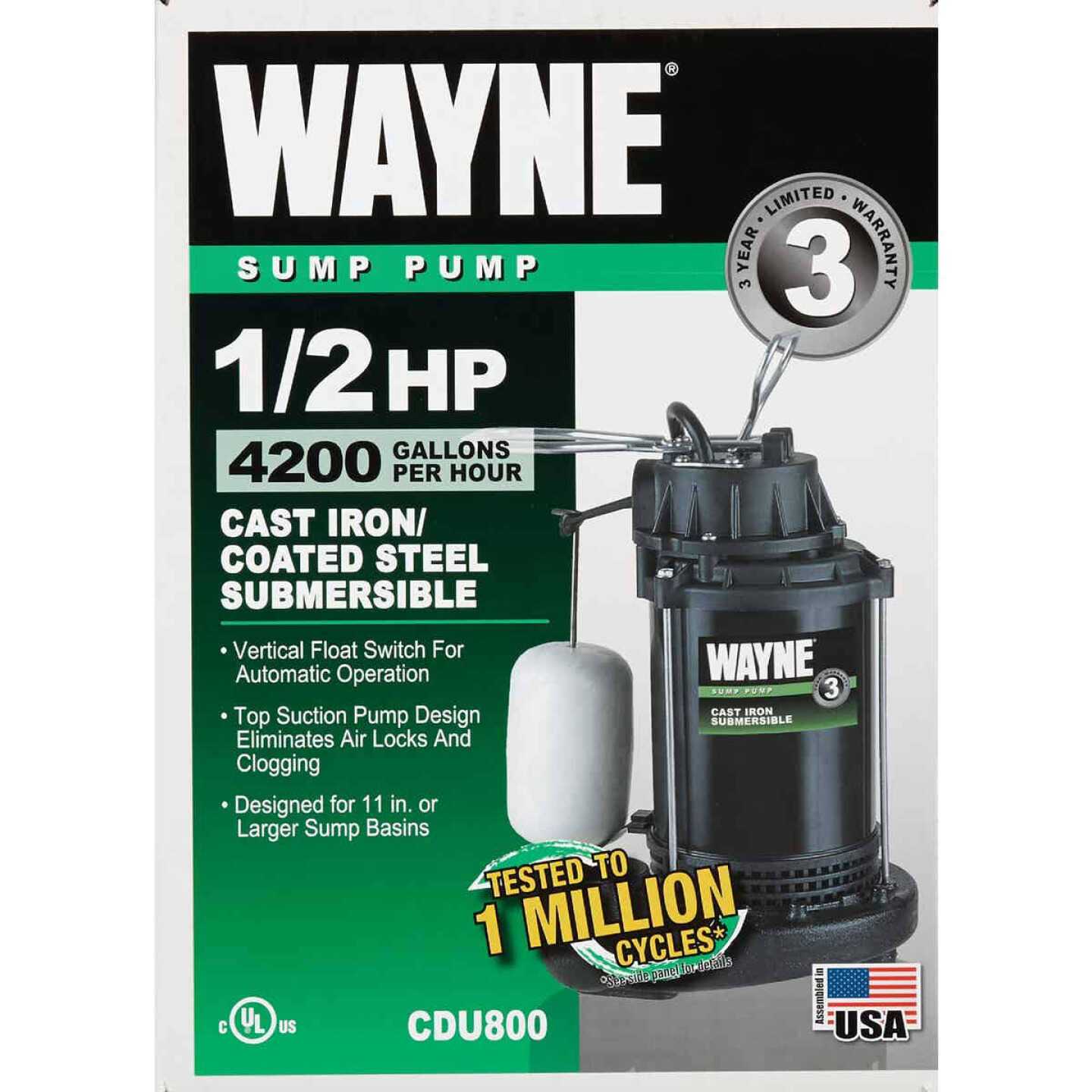 Wayne CDU1000 1 HP Stainless Steel Sump Pump - Inhomebuy