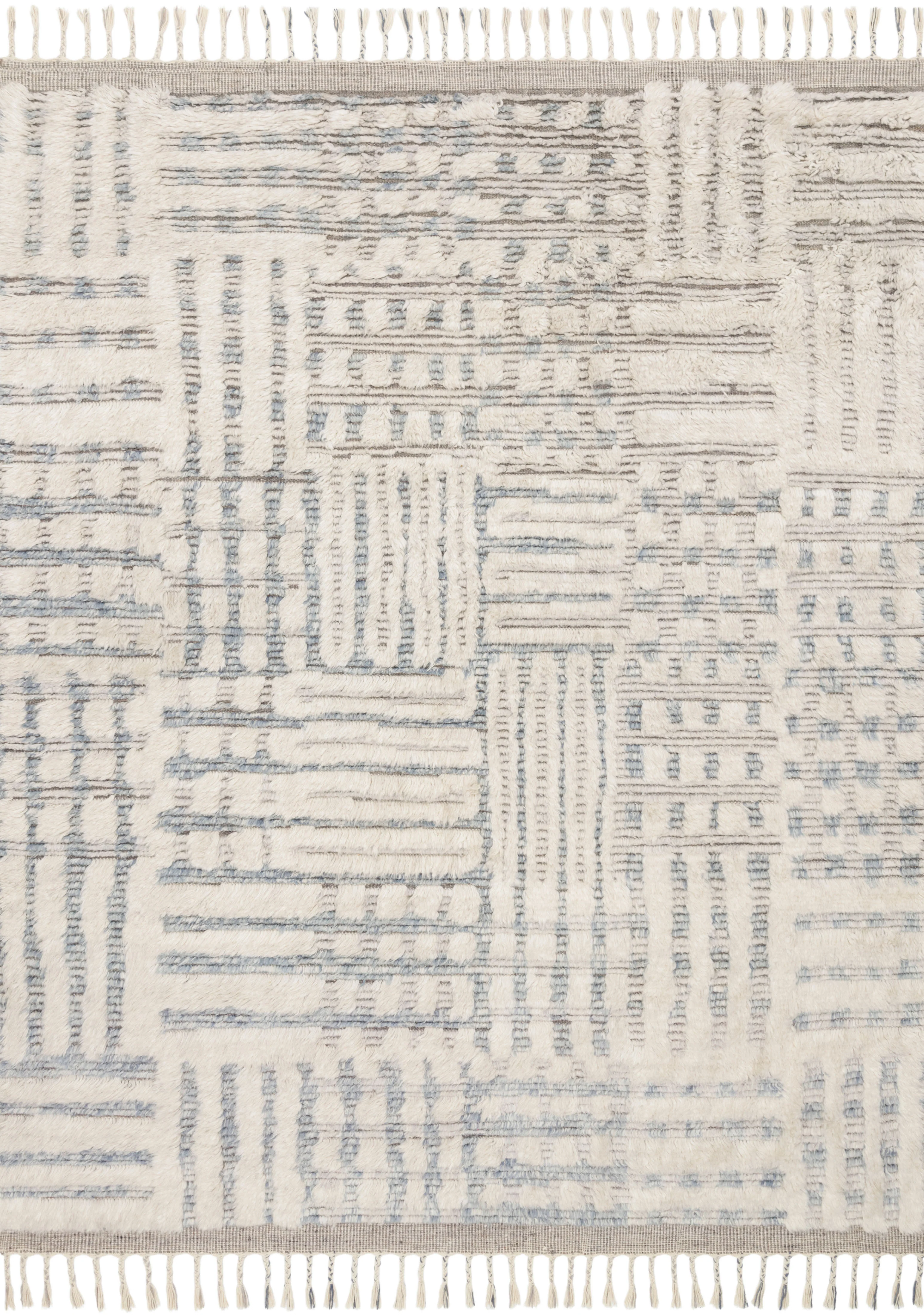 Loloi Rugs Khalid Collection Rug in Ivory, Sky - 9'6