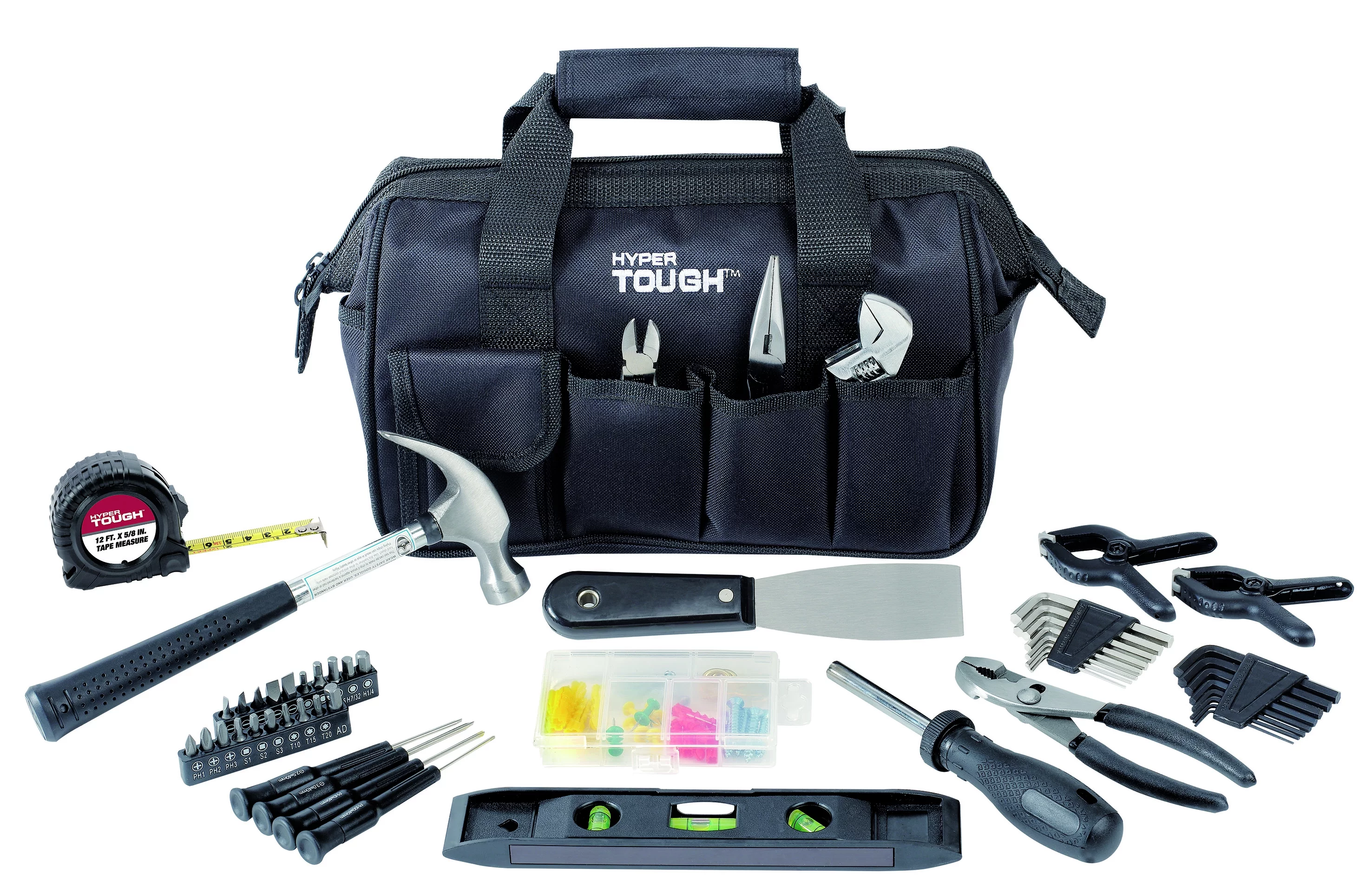 Hyper Tough 89-Piece Black Household Tool Set - Inhomebuy