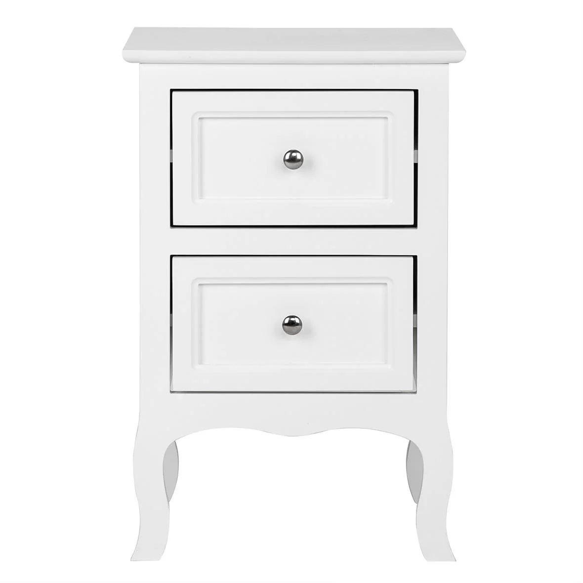 UBesGoo Nightstand End Table with 2 Drawer,White Finish - Inhomebuy